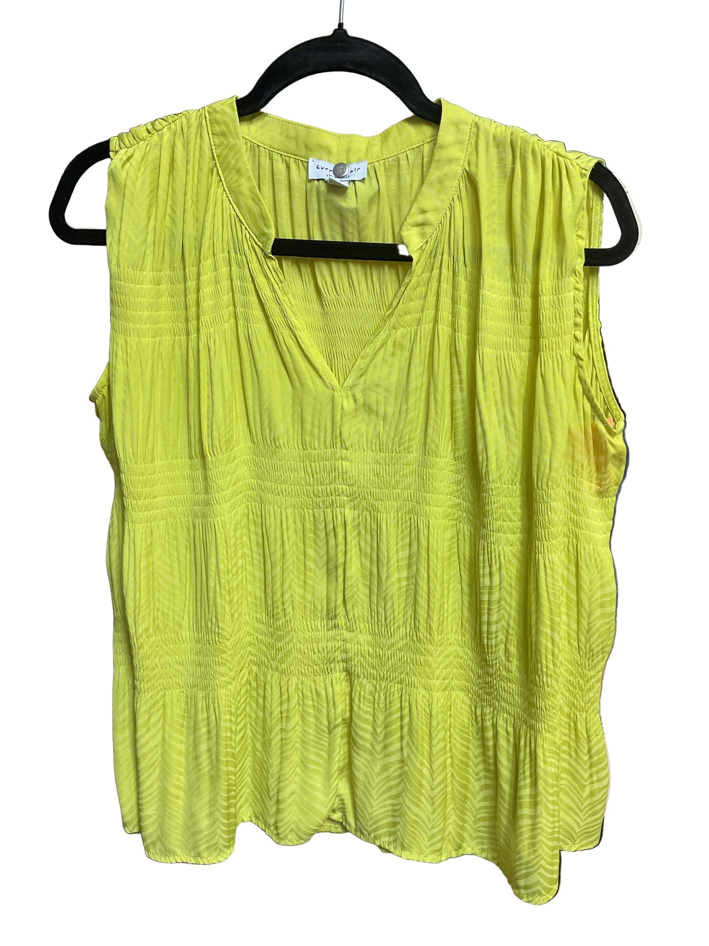 Top Sleeveless By Current Air In Yellow, Size:Xs