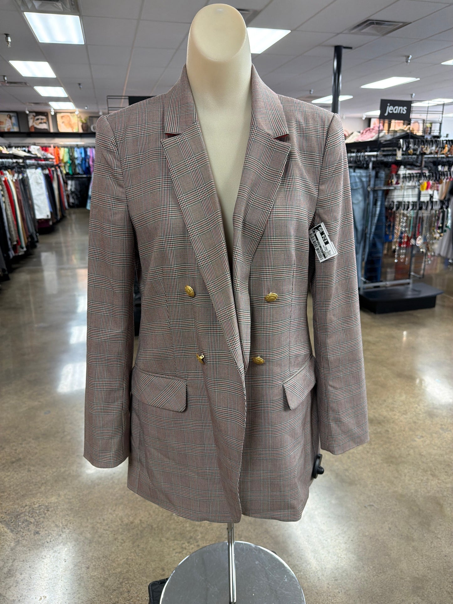 Blazer By Clothes Mentor In Plaid Pattern, Size:6