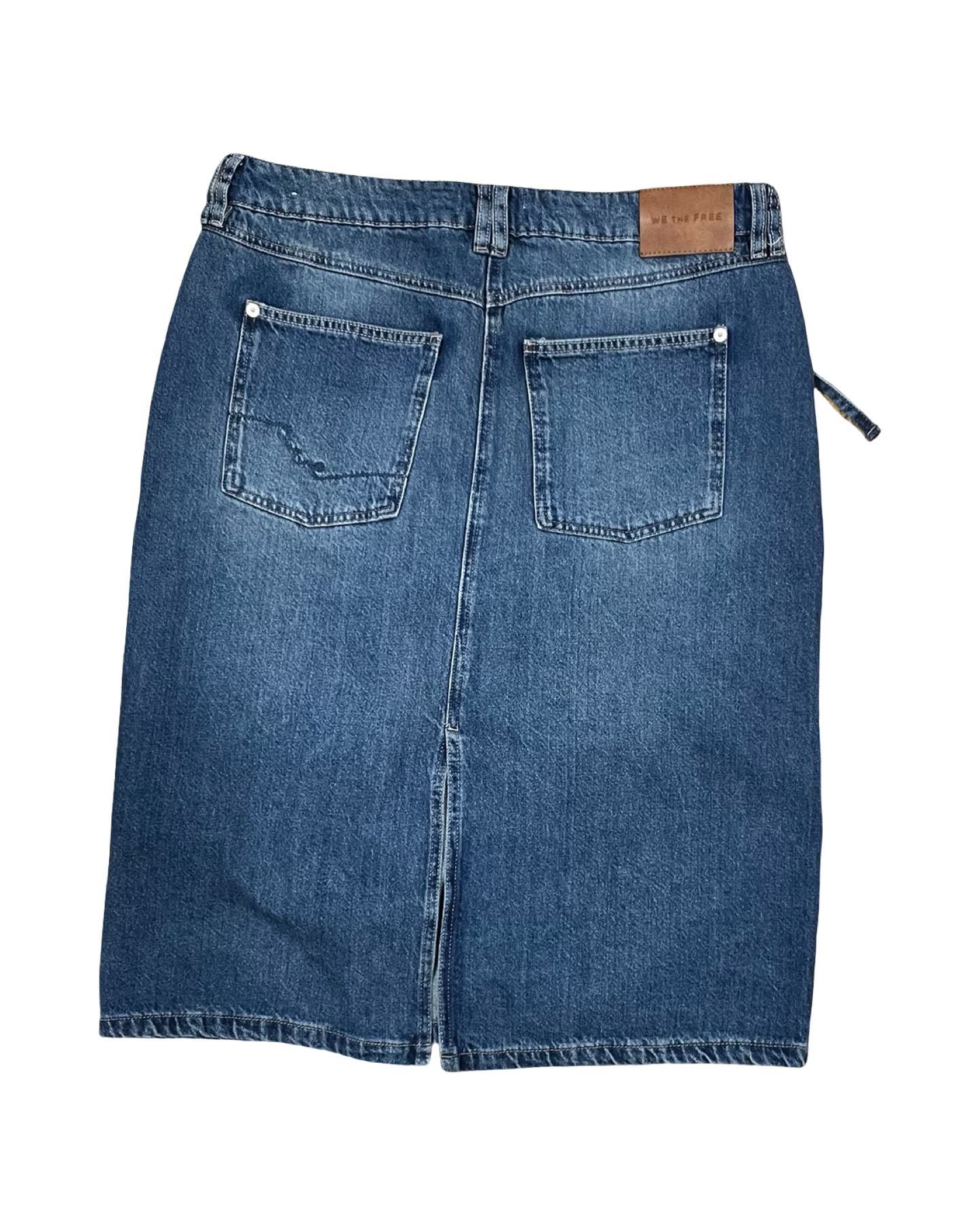Skirt Midi By We The Free In Blue Denim, Size:14
