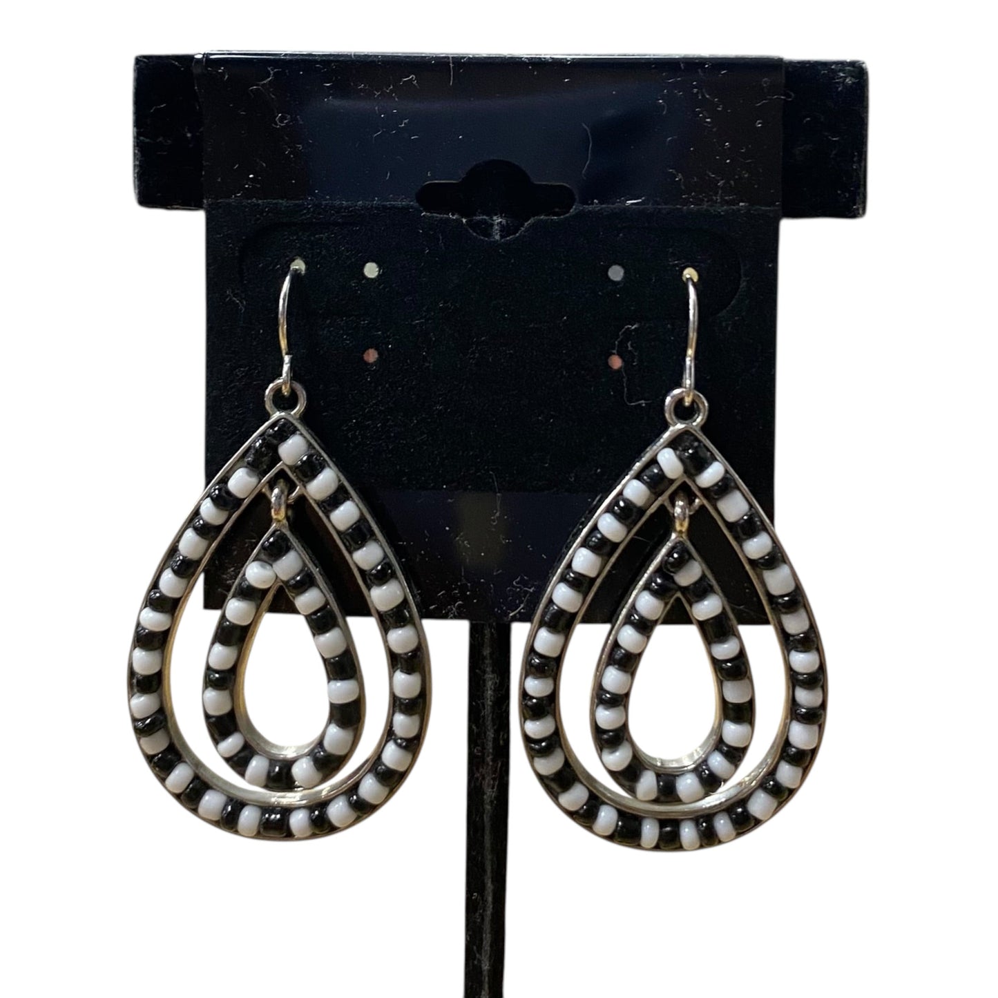 Earrings Dangle/Drop In Black & White
