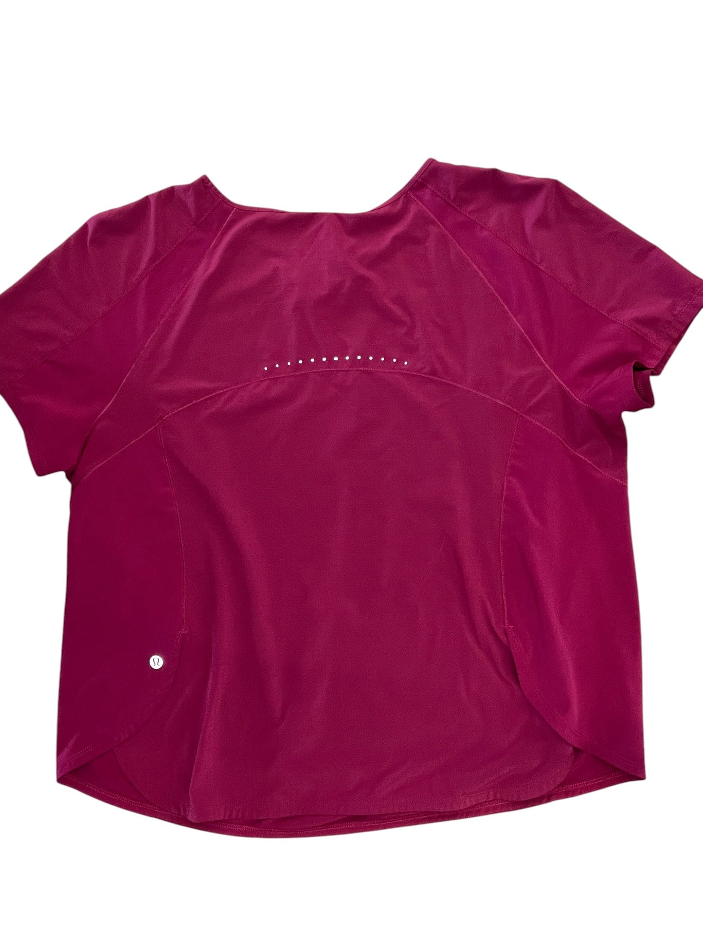 Athletic Top Ss By Lululemon In Pink, Size:Xxl