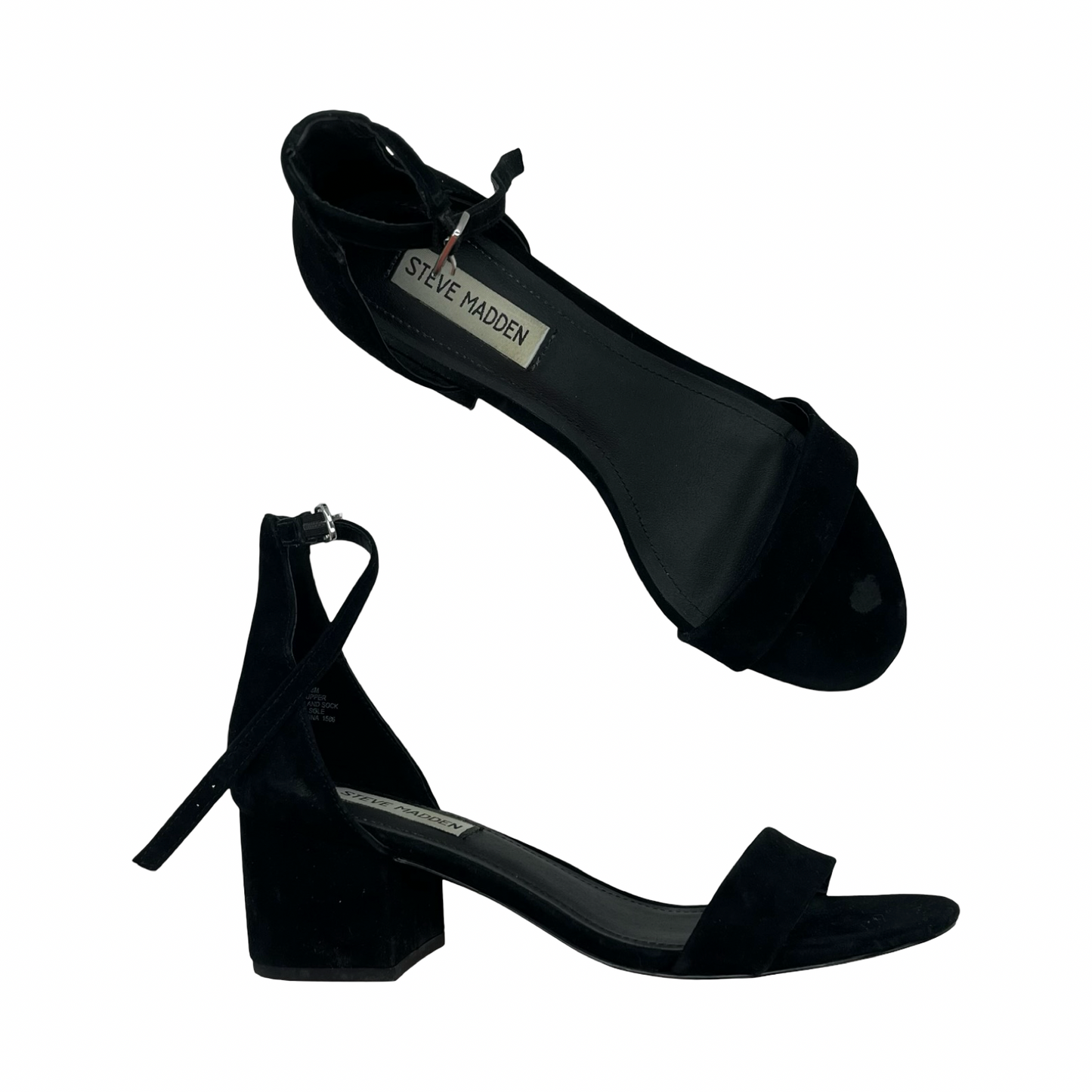 Sandals Heels Block By Steve Madden In Black, Size:8