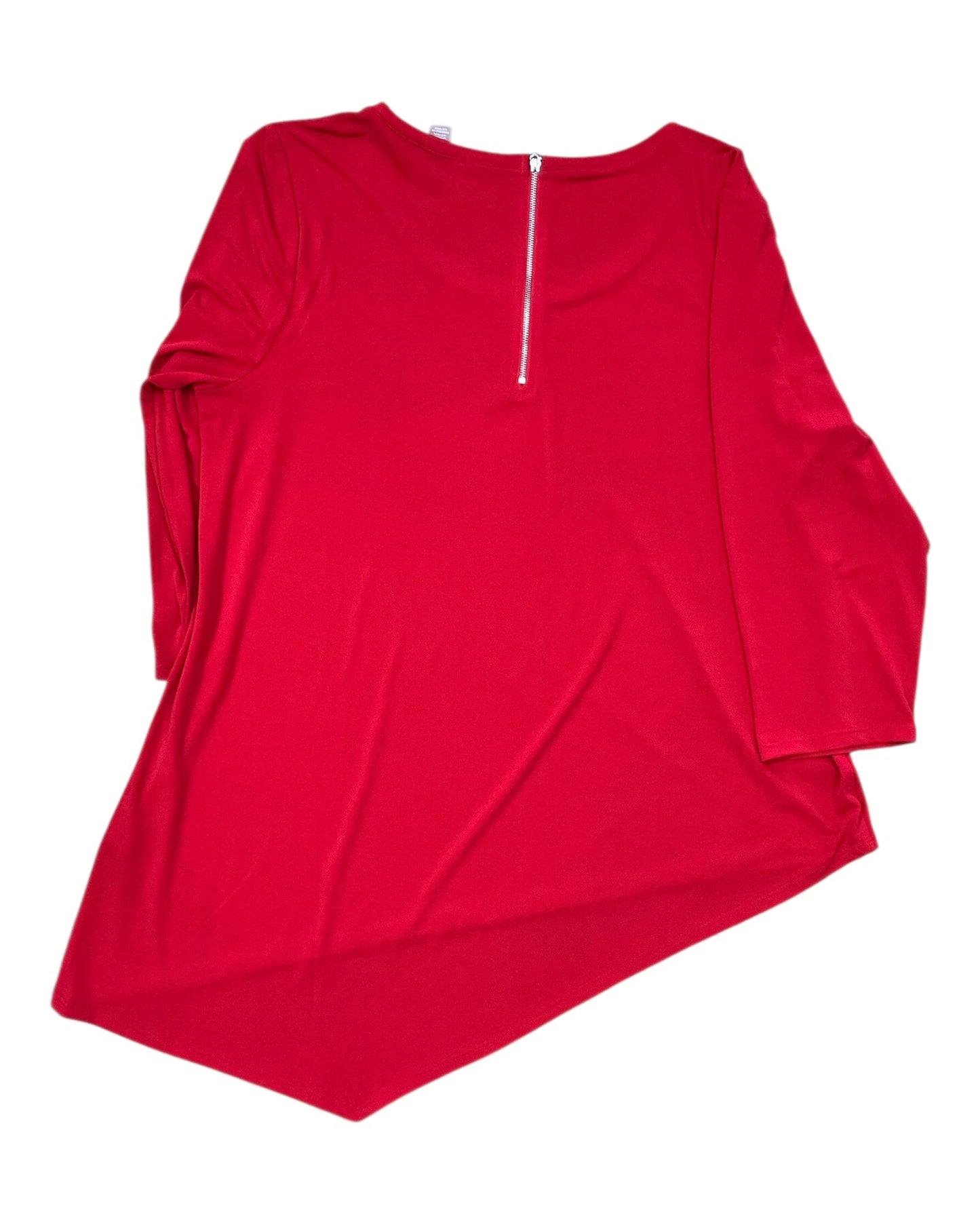 Tunic 3/4 Sleeve By Chicos In Red, Size:L