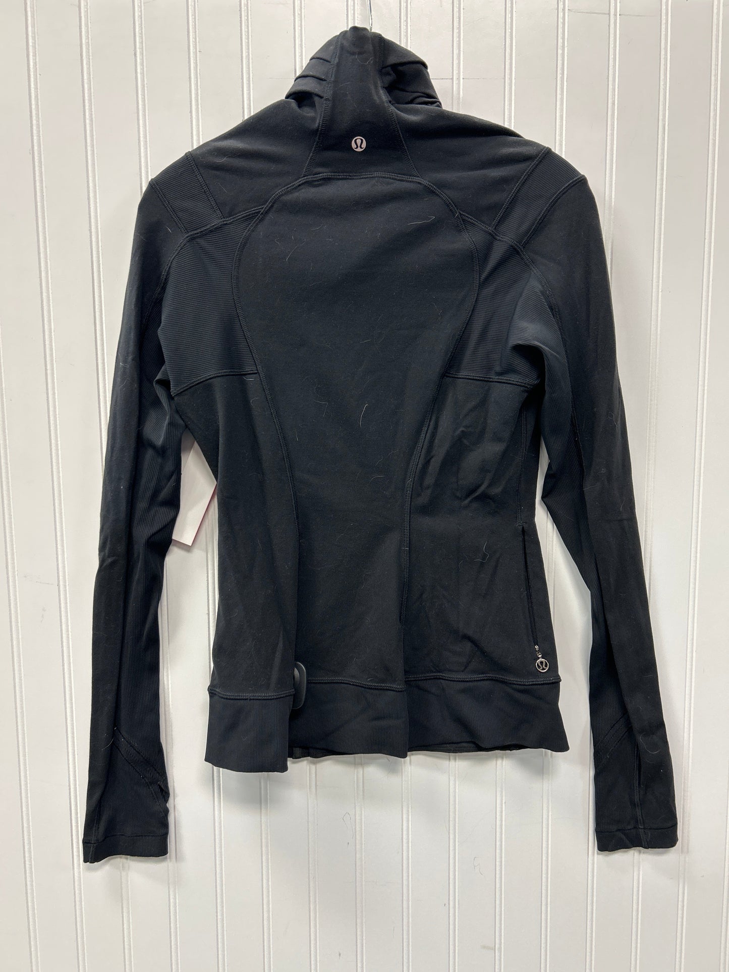 Athletic Jacket By Lululemon In Black, Size:6