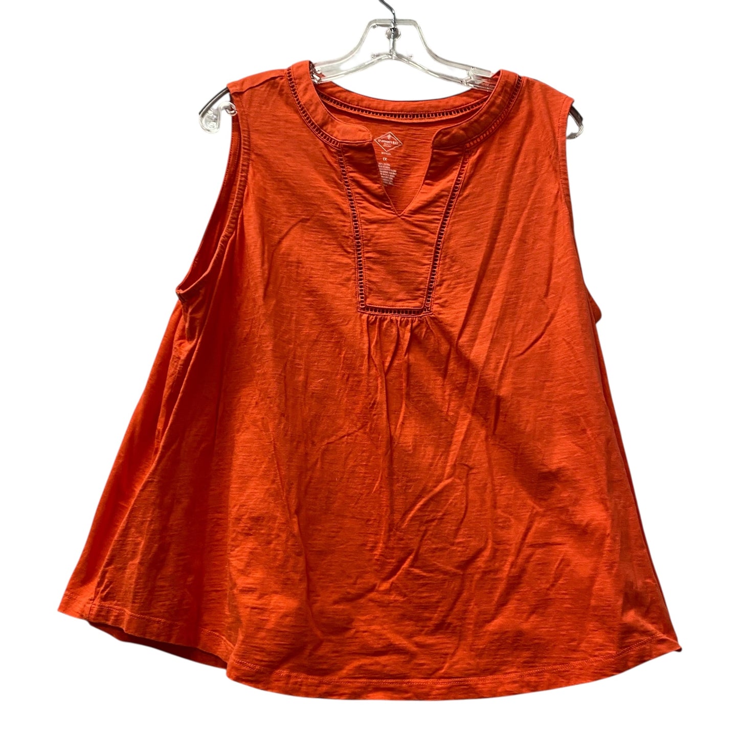 Top Sleeveless By St Johns Bay In Red, Size:1X