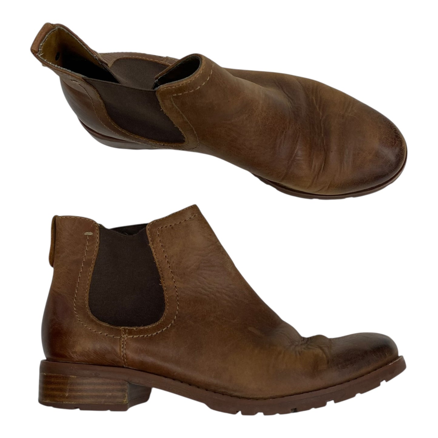 Boots Leather By Sofft In Brown, Size:9.5