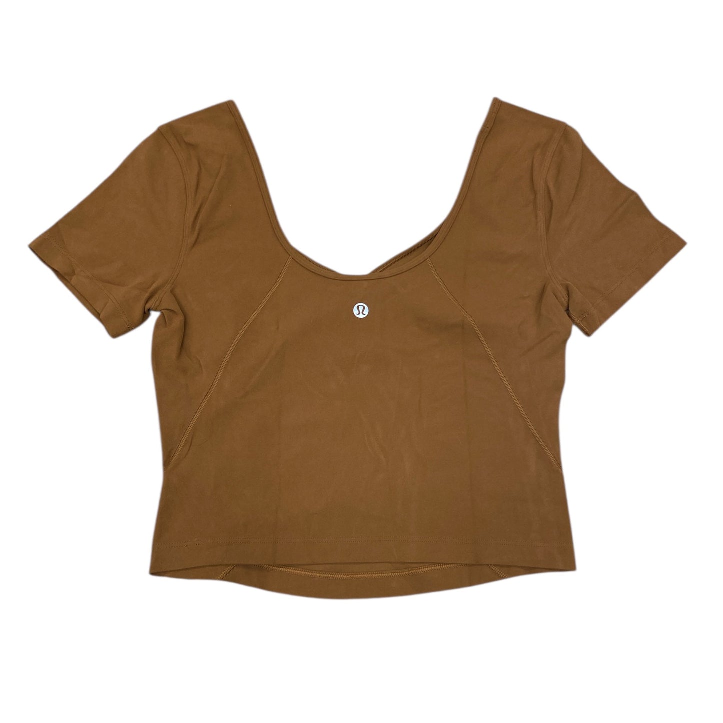 Athletic Top Ss By Lululemon In Brown, Size:8