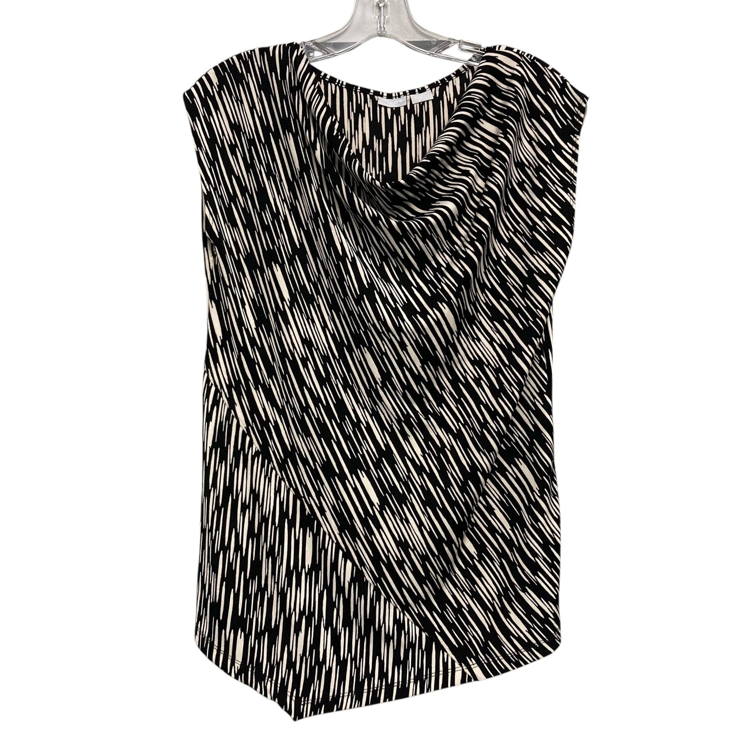 Top Sleeveless By Chicos In Black & Cream, Size:M