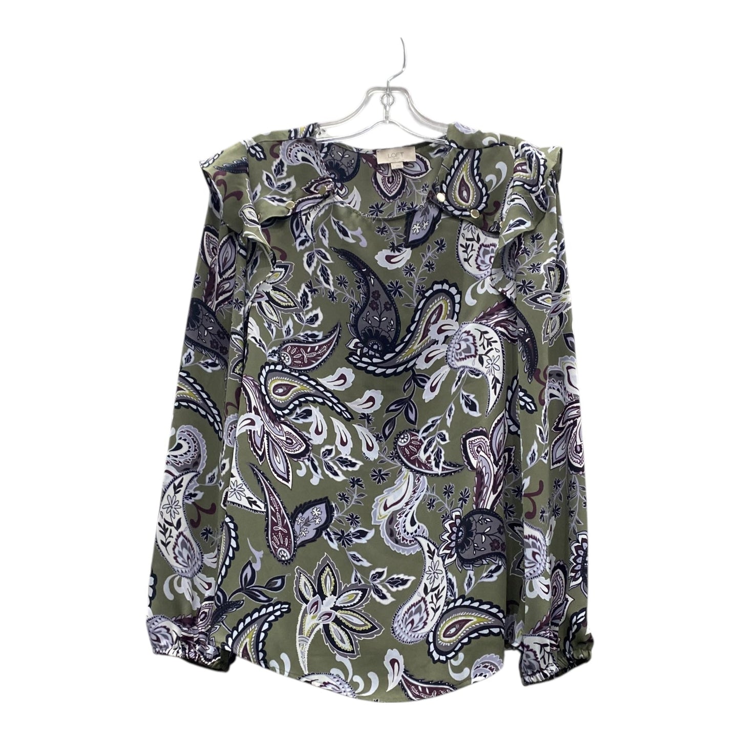 Top Ls By Loft In Green & Purple, Size:L