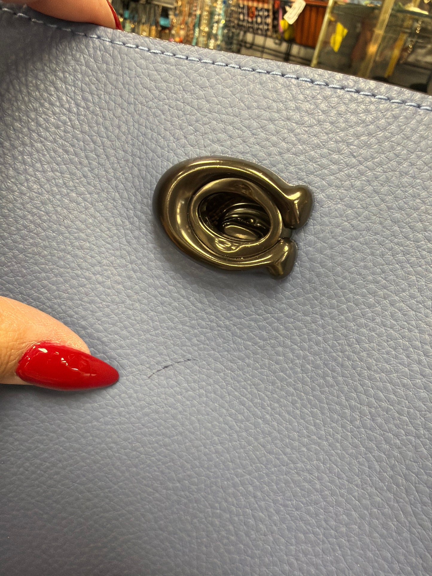 Handbag Designer By Coach In Blue, Size:Medium