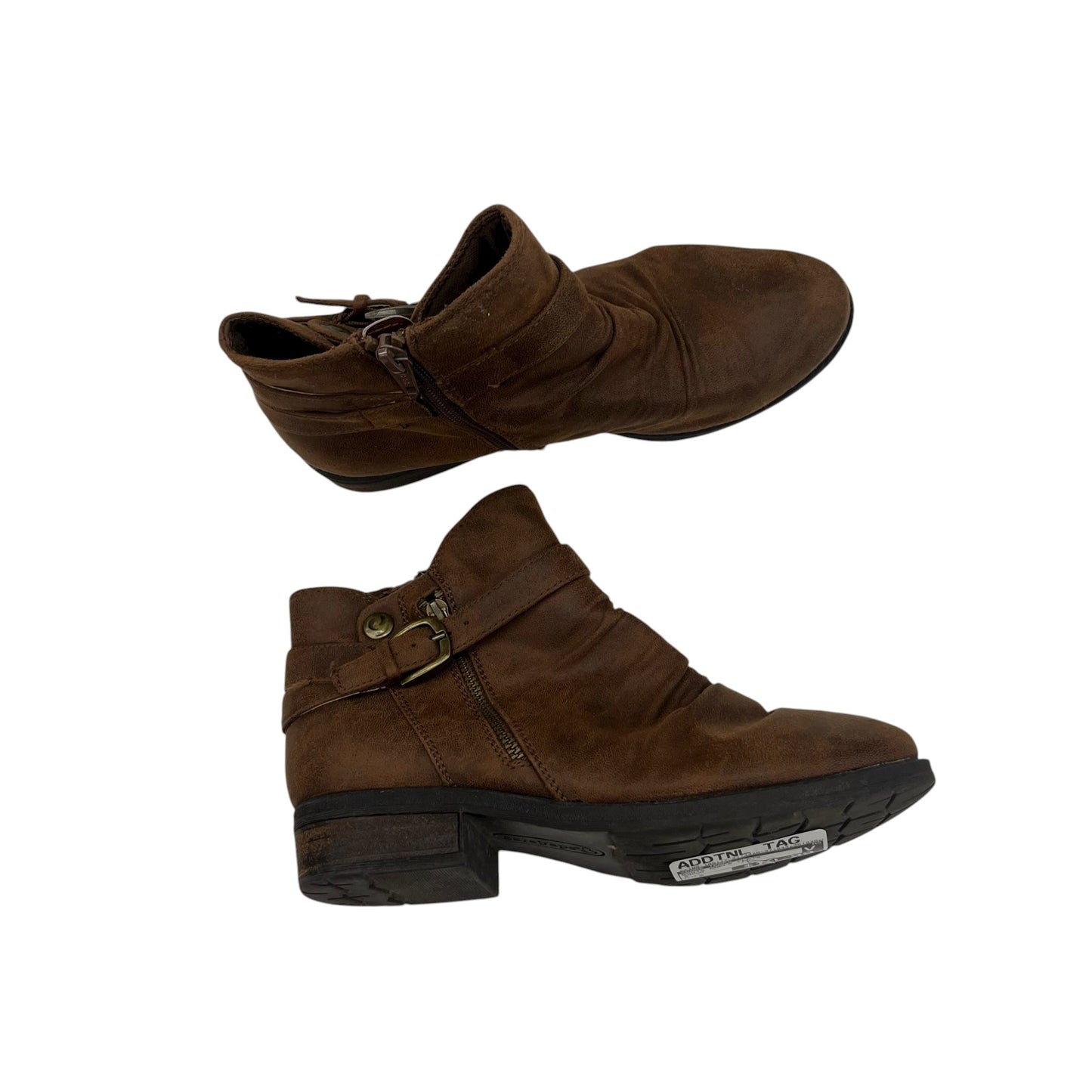 Boots Ankle Flats By Bare Traps In Brown, Size:6