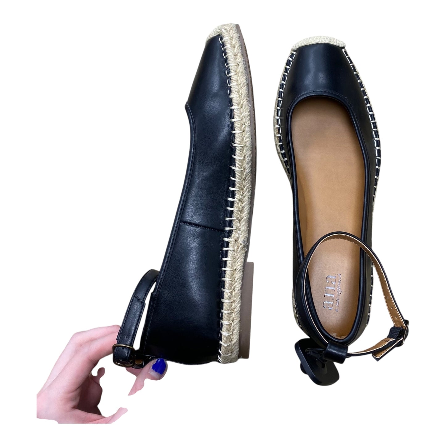 Shoes Flats By Ana In Black, Size:10
