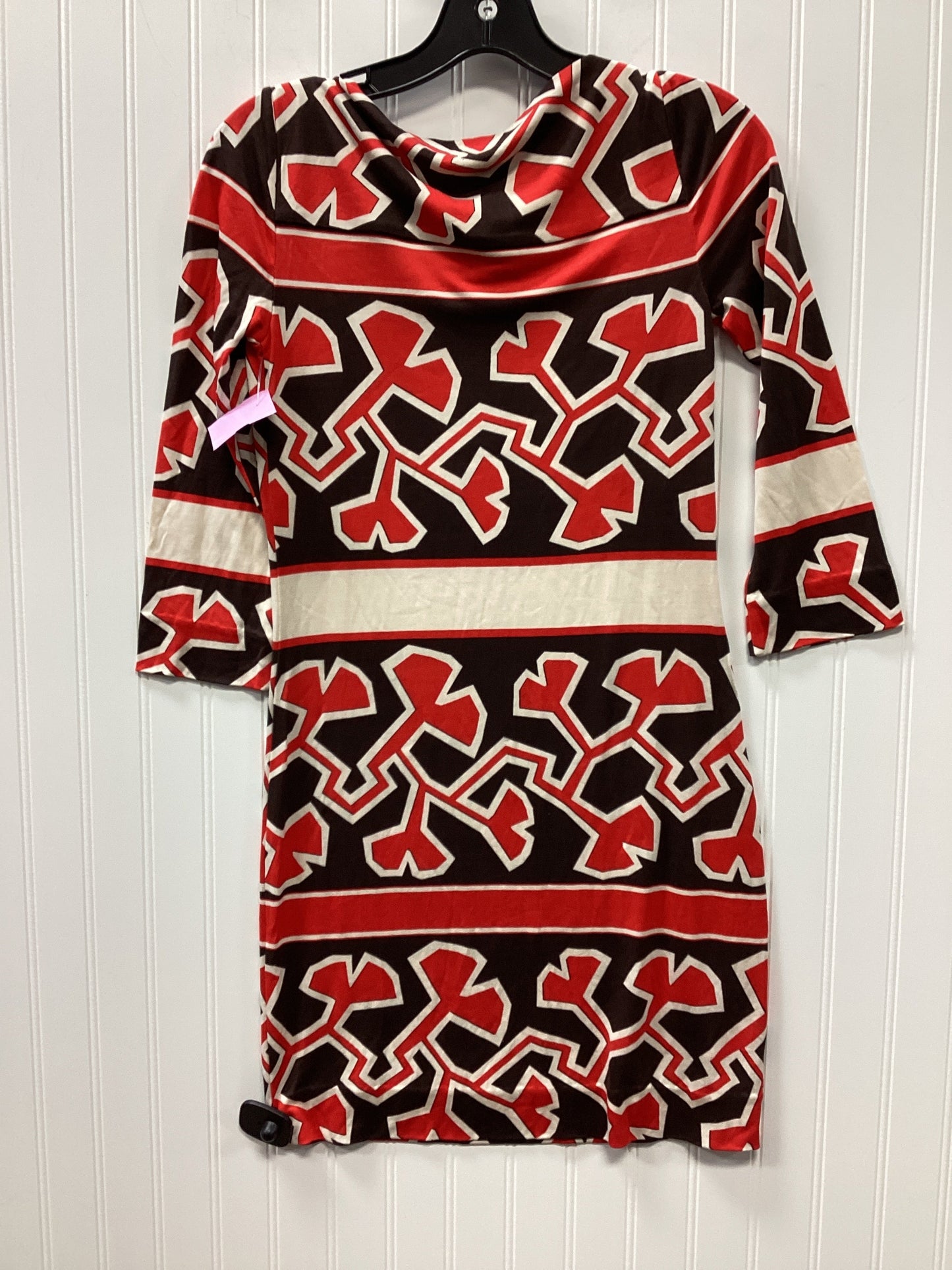 Dress Designer By Diane Von Furstenberg In Red & Tan, Size:2