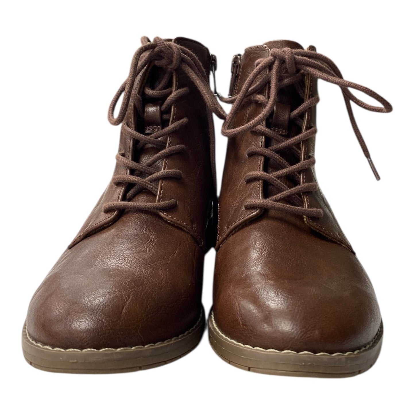 Boots Ankle Heels By Soffe In Brown, Size:6