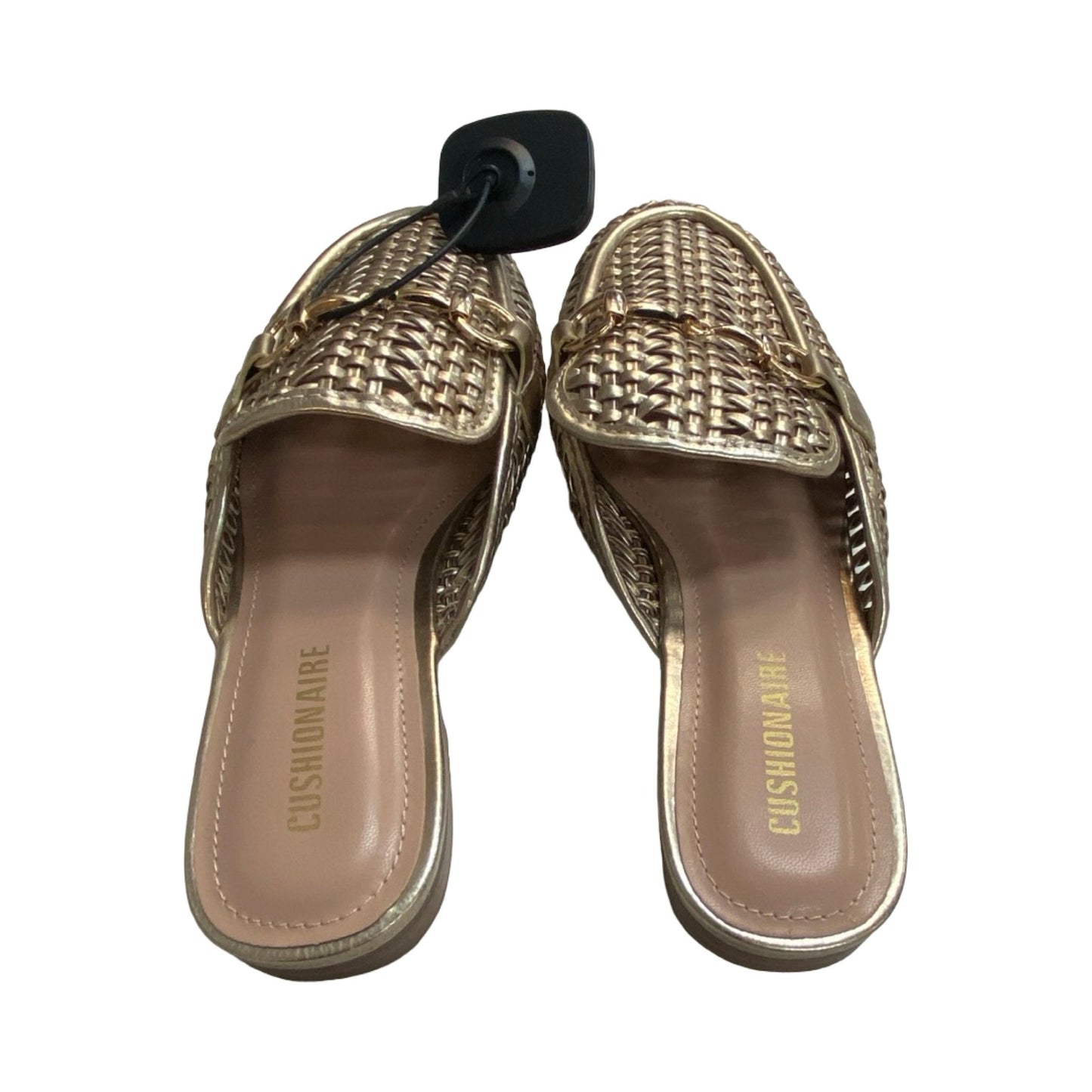 Sandals Flats By Cushionaire In Gold, Size:6.5