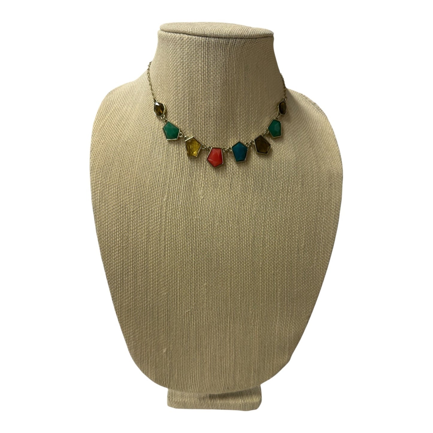 Necklace Statement By Cme In Gold & Green