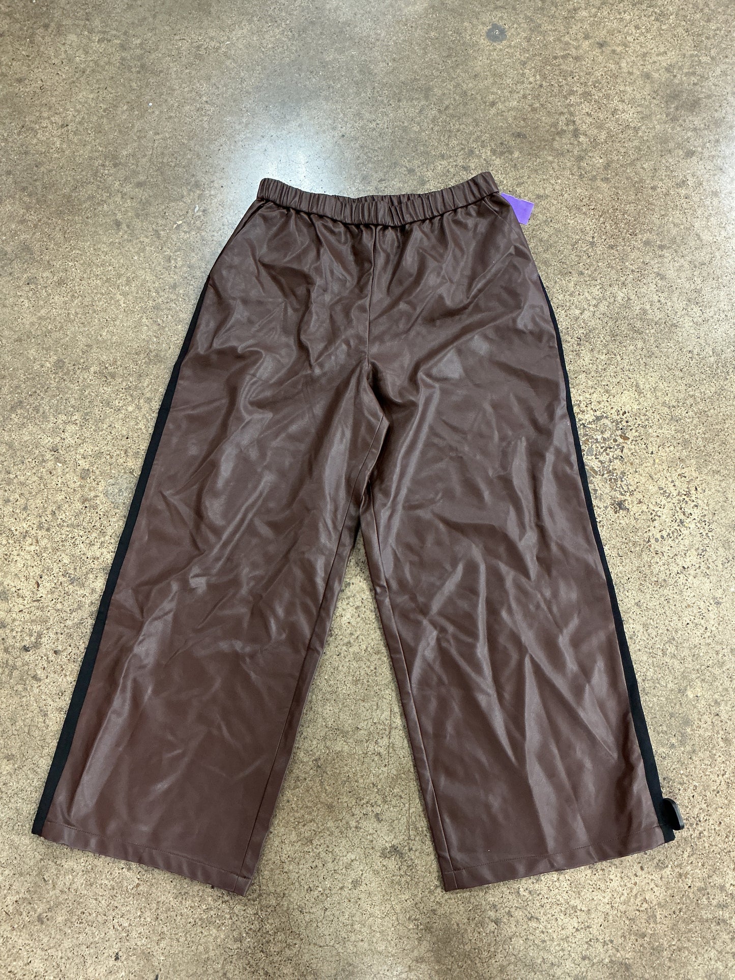 Pants Wide Leg By Maeve In Brown, Size:L