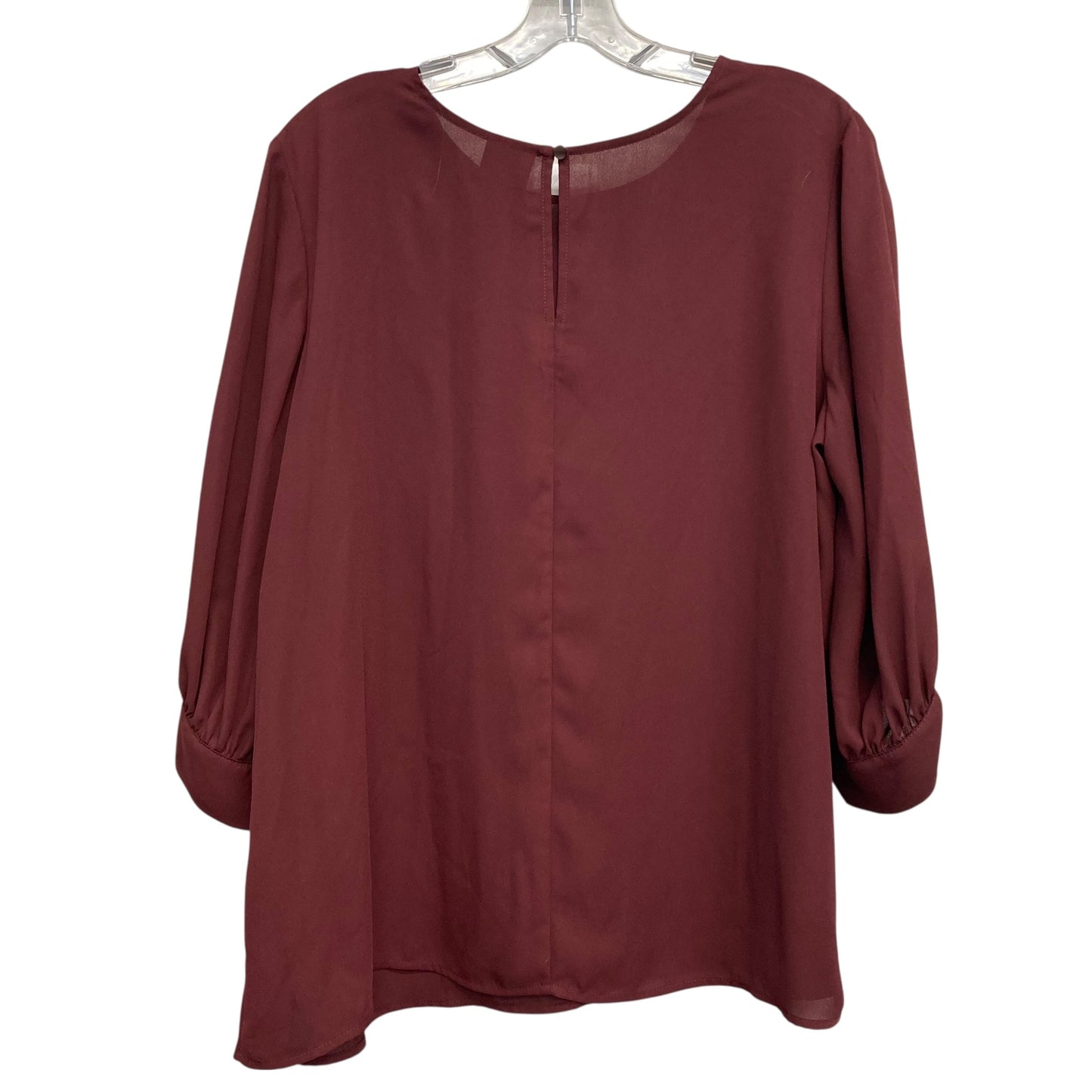 Top 3/4 Sleeve By Worthington In Maroon, Size:Xl