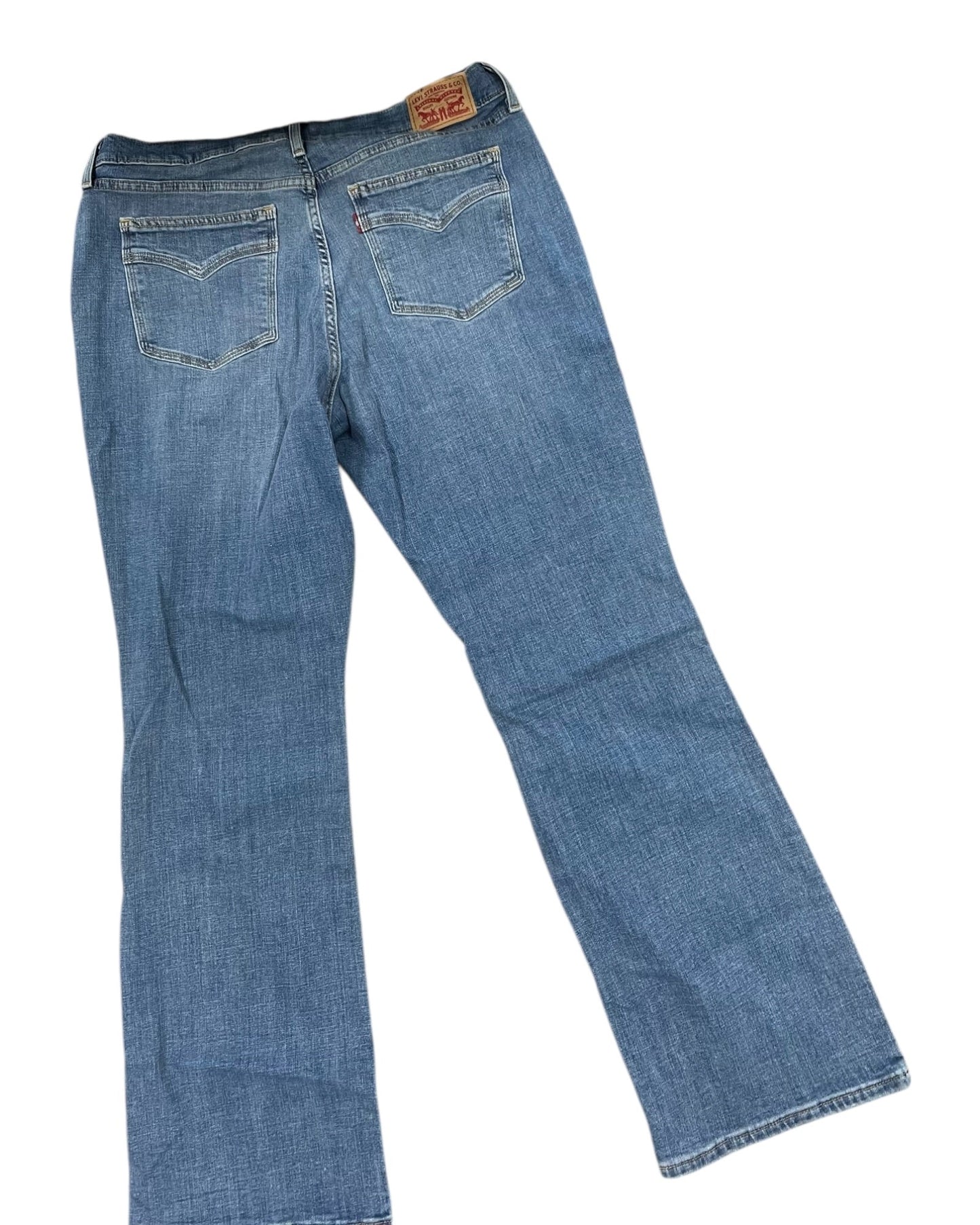 Jeans Boot Cut By Levis In Blue Denim, Size:14
