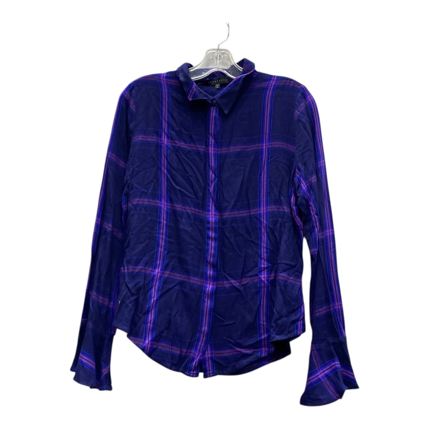Top Ls By Sanctuary In Plaid Pattern, Size:M