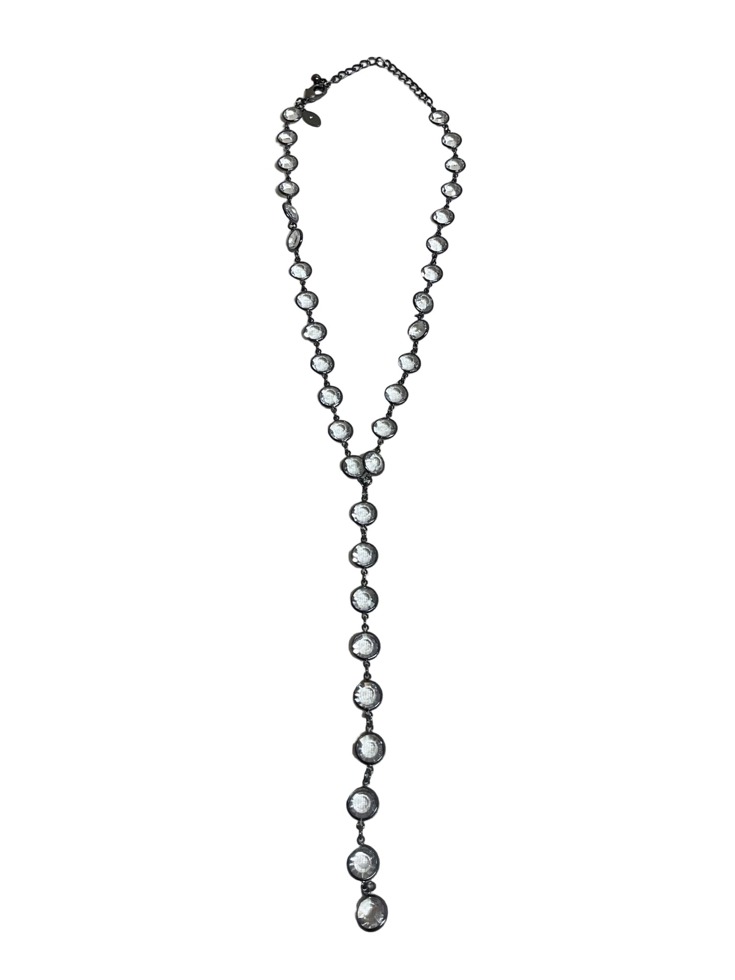 Necklace Lariat & Y-Drop By Chicos In Clear