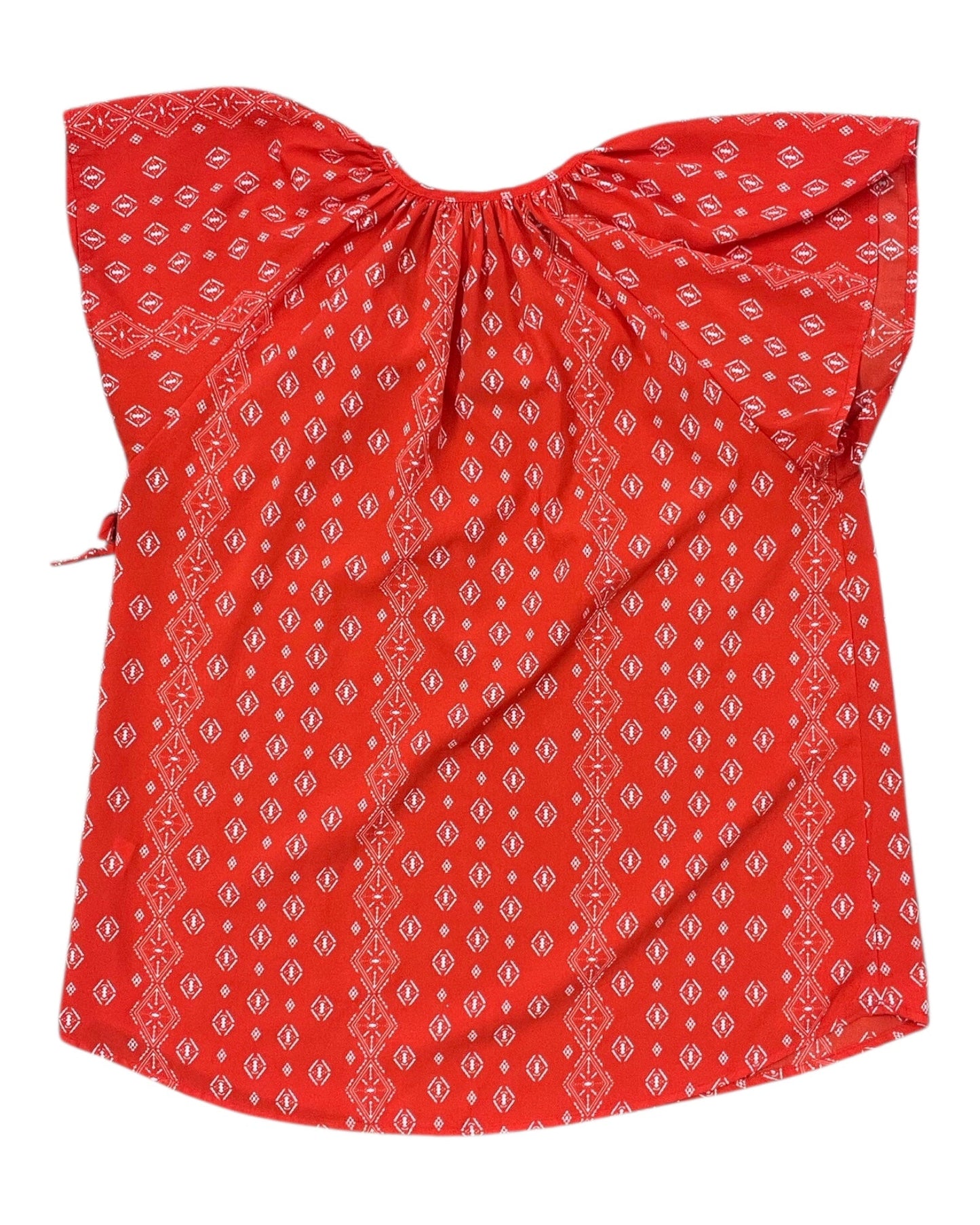 Top Ss By Clothes Mentor In Orange & White, Size:M