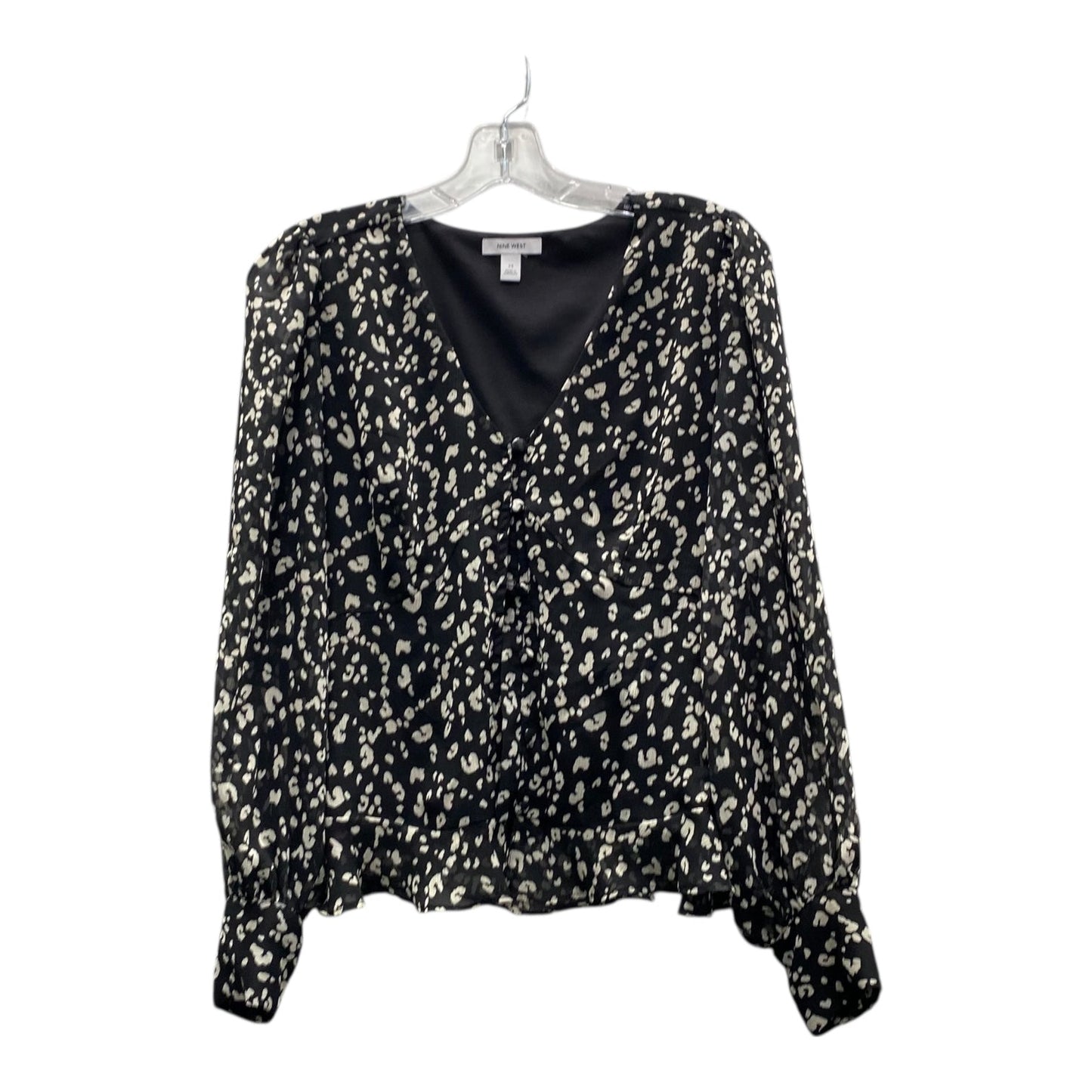 Blouse Ls By Nine West In Black, Size:M