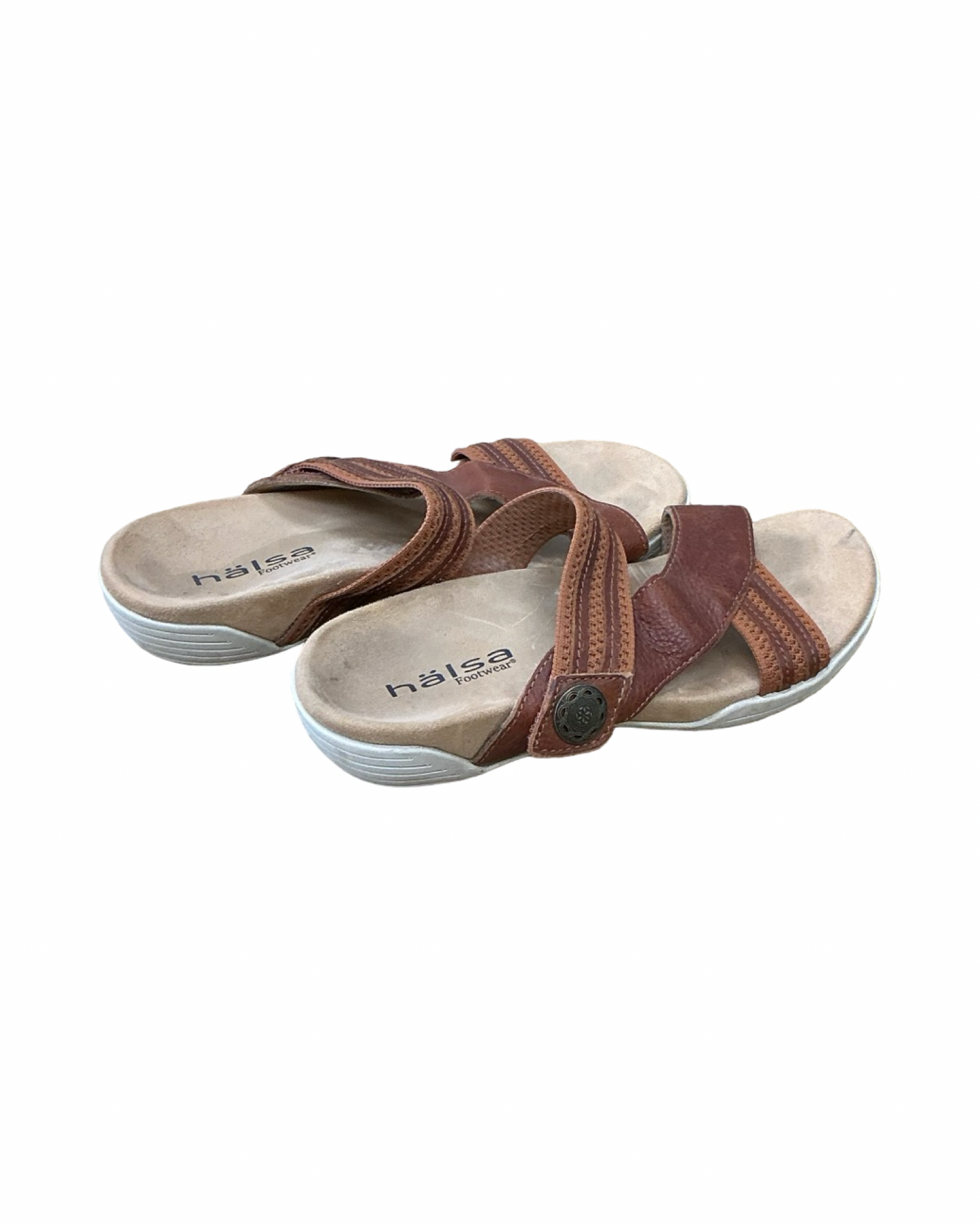 Sandals Flats By Clothes Mentor In Brown, Size:8