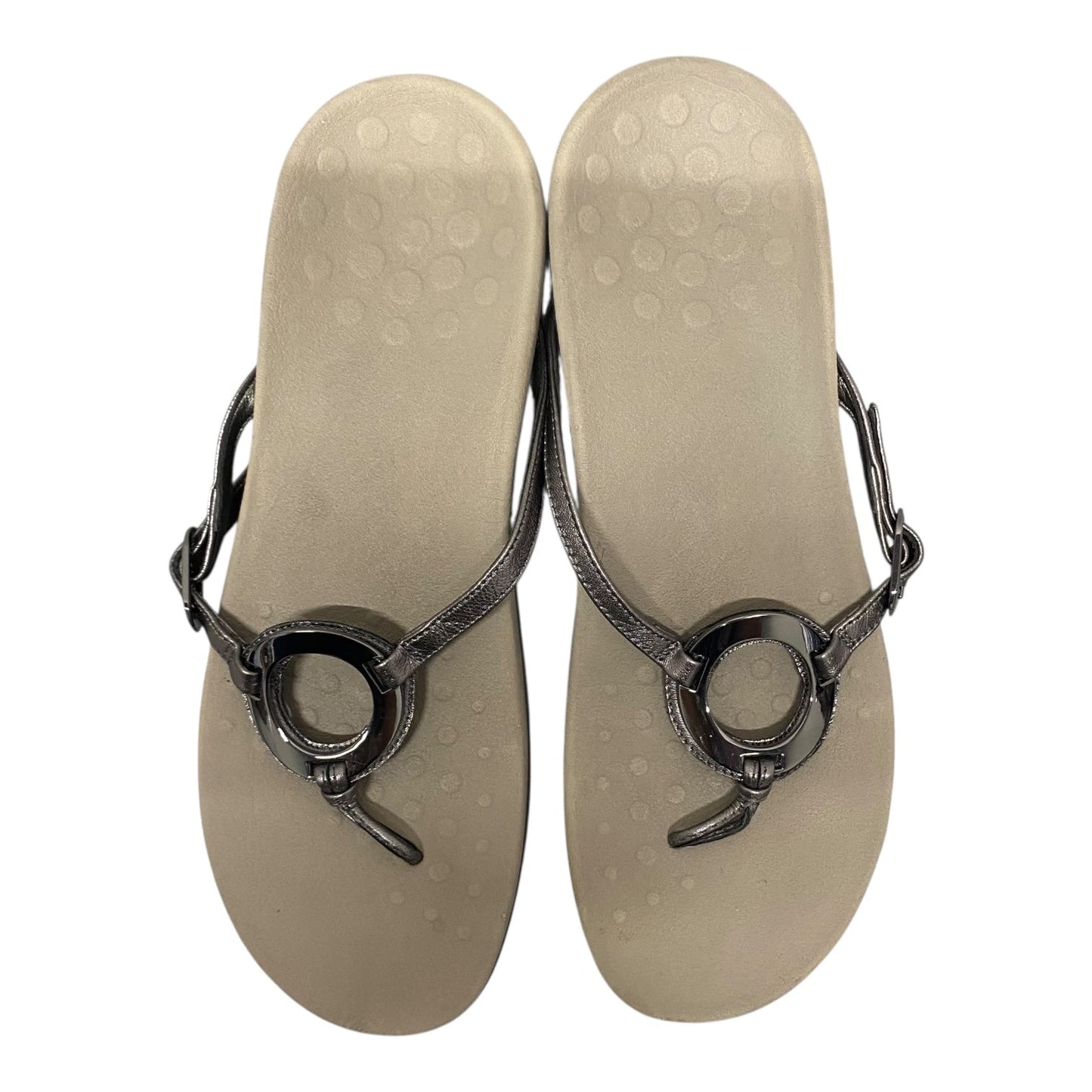 Sandals Flats By Vionic In Silver, Size:10