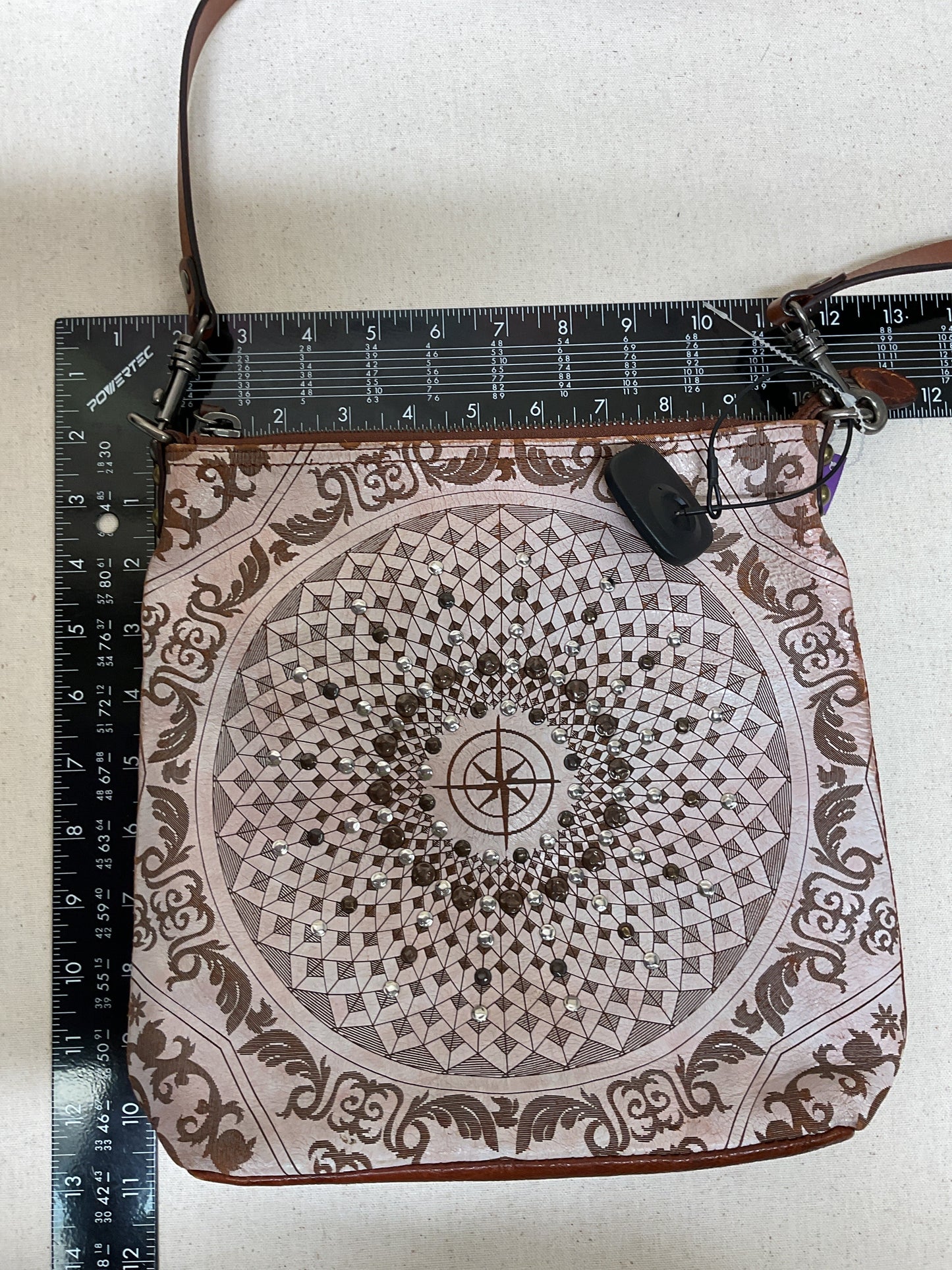 Crossbody Leather By Cmb In Brown, Size:Medium