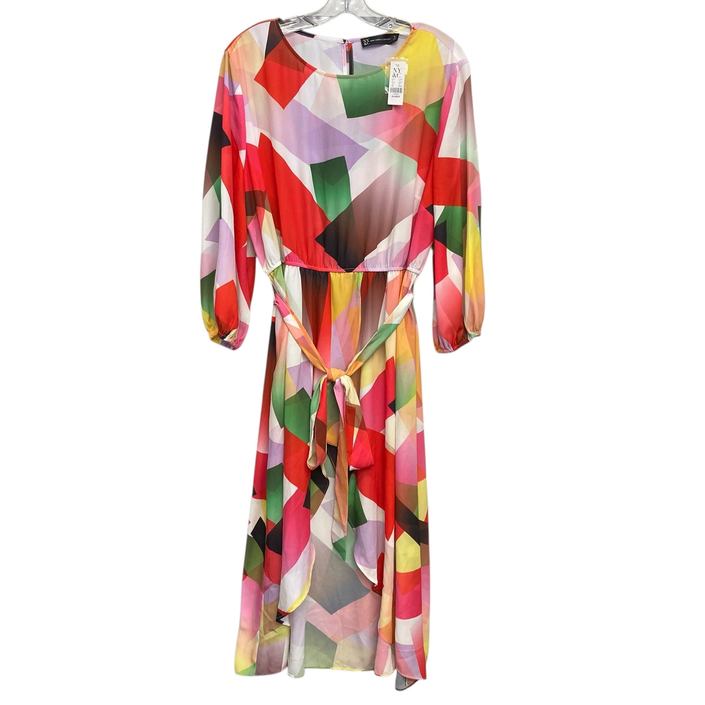 Dress Casual Midi By New York And Co In Multi, Size:Xl