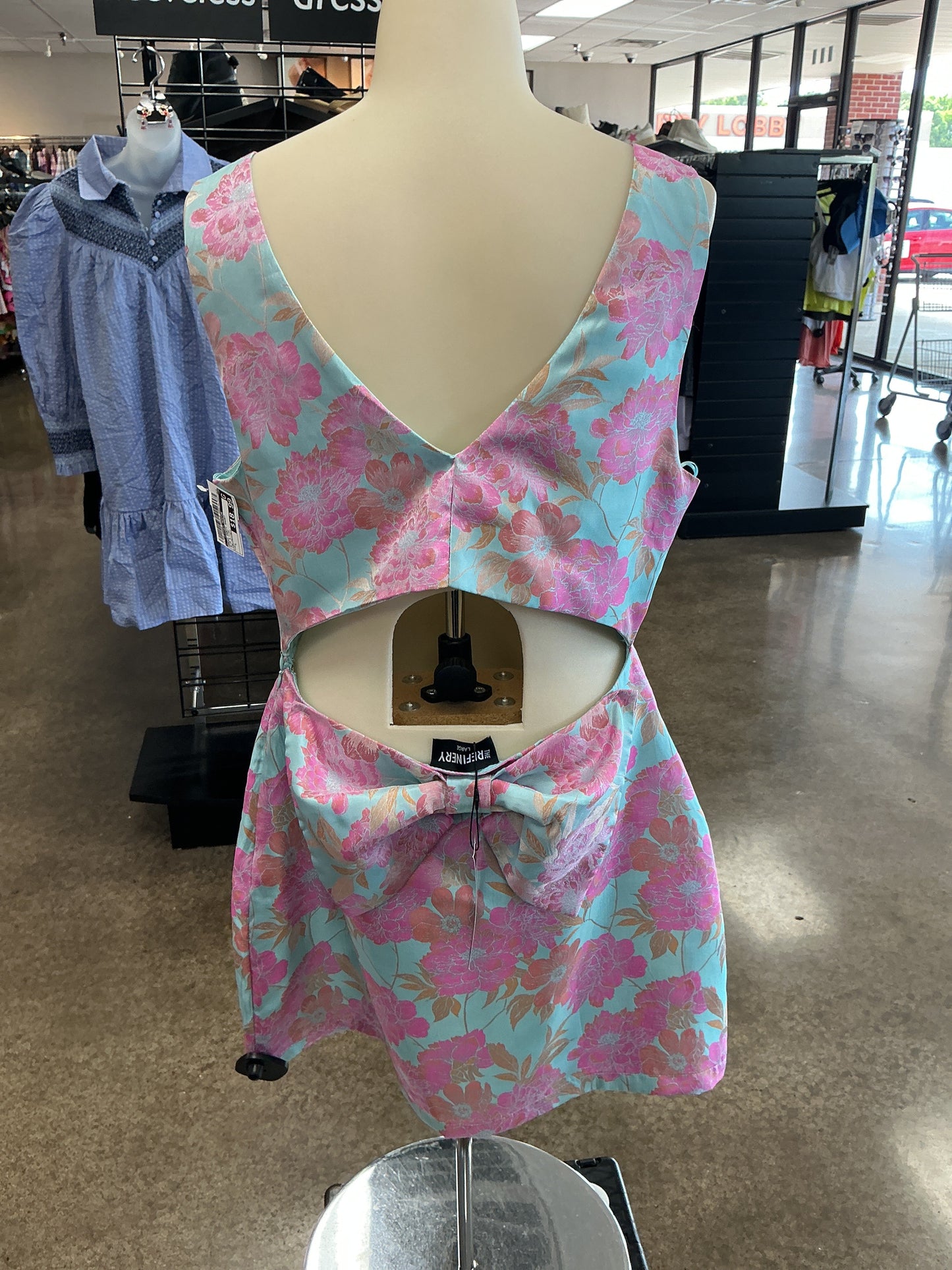 Dress Party Short By Clothes Mentor In Blue & Pink, Size:L