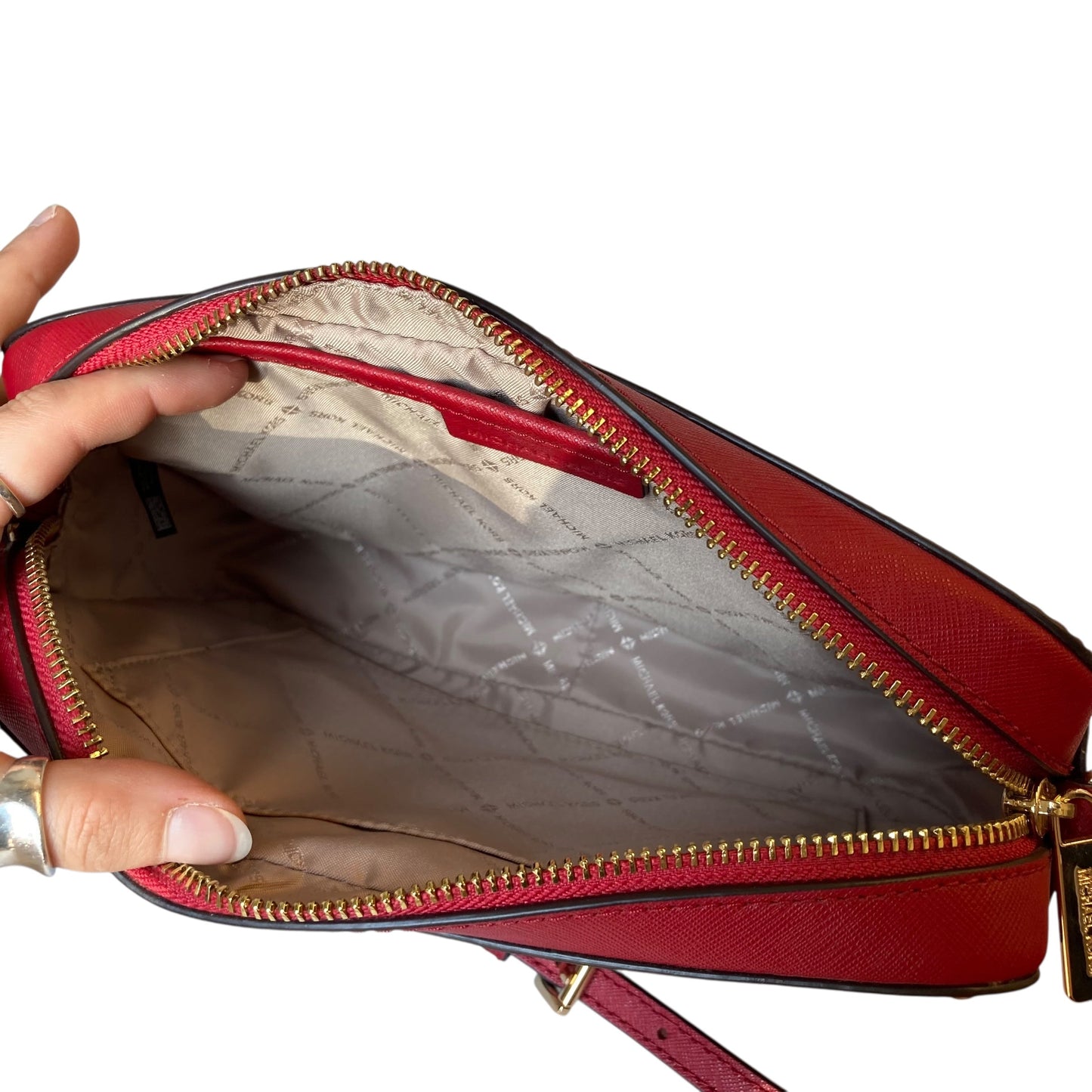 Crossbody Designer By Michael Kors In Red, Size:Medium