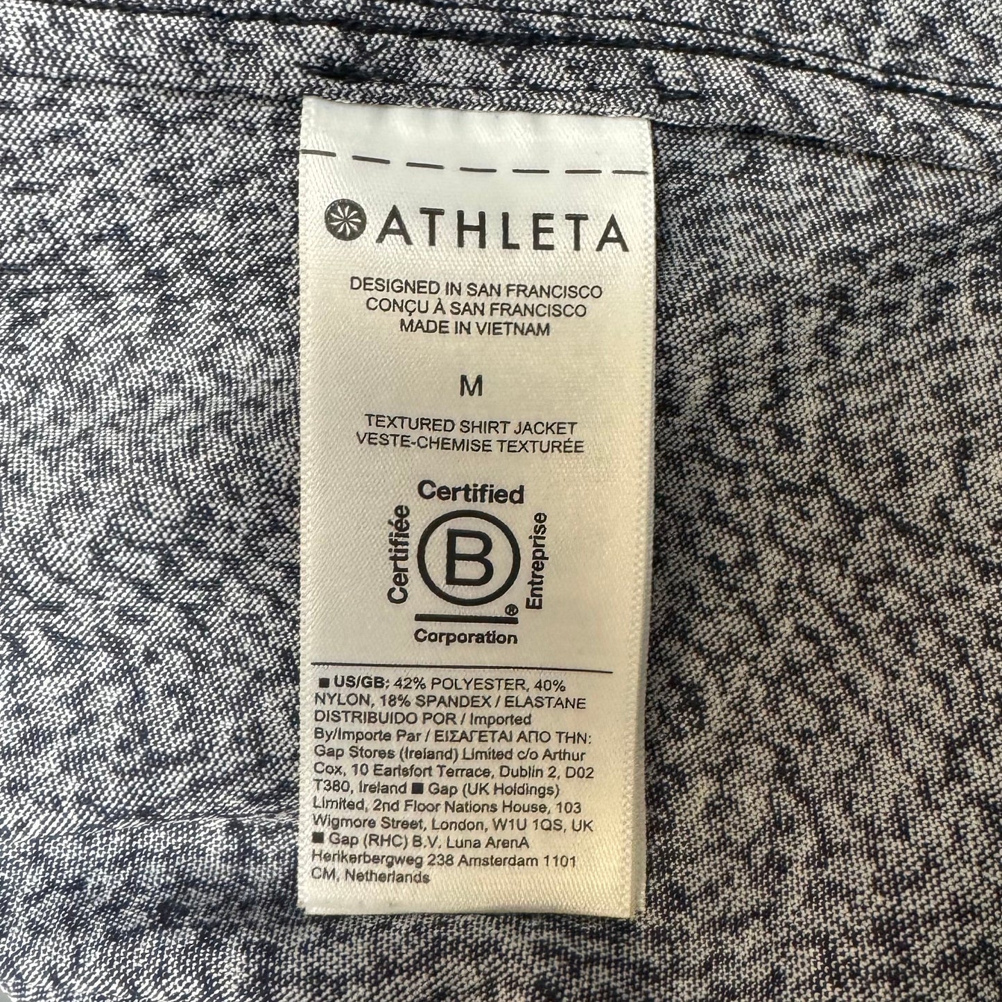 Jacket Shirt By Athleta In Black & White, Size: M