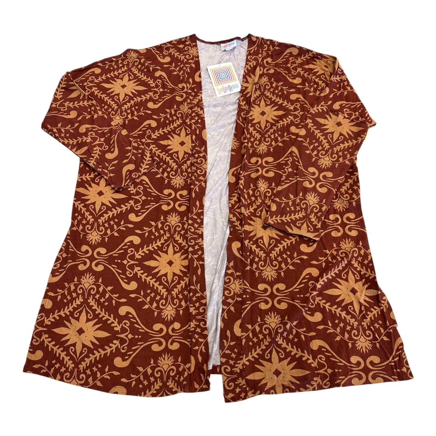 Cardigan By Lularoe In Red & Yellow, Size:L