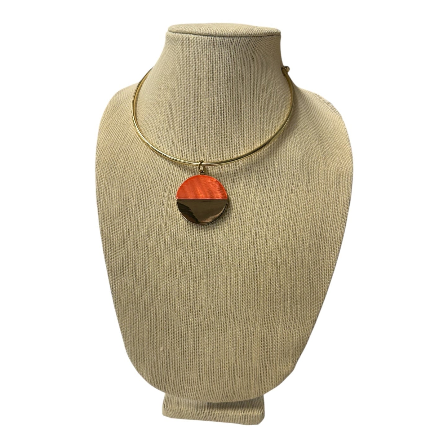 Necklace Pendant In Gold & Orange