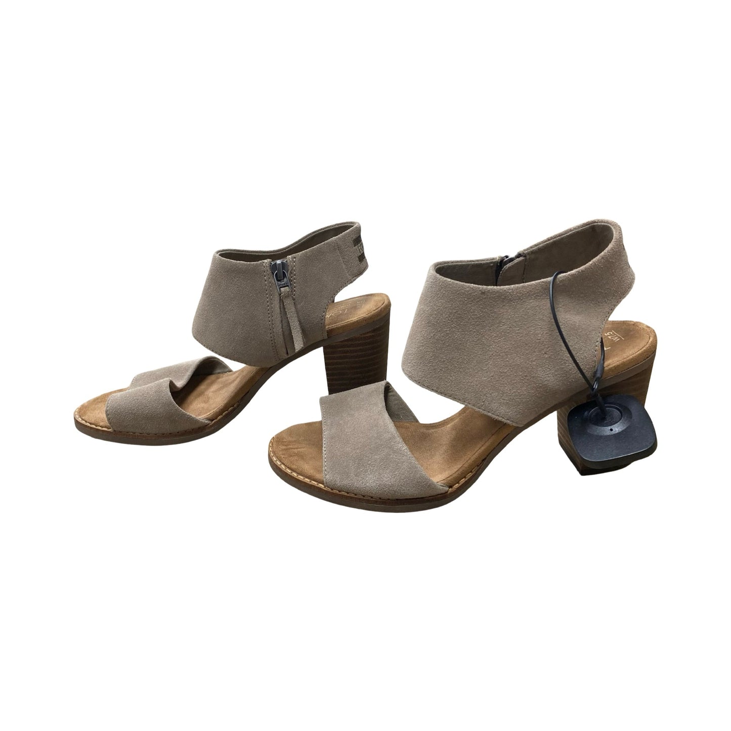 Sandals Heels Block By Toms In Taupe, Size:7.5