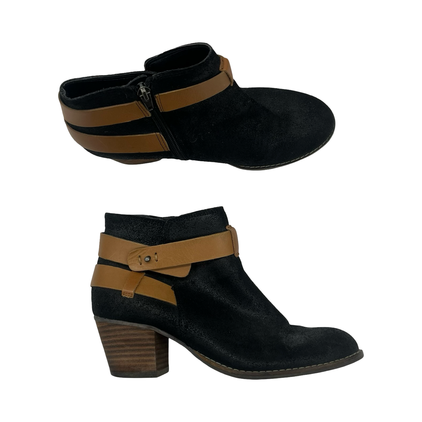 Boots Ankle Heels By Dolce Vita In Black & Tan, Size:8