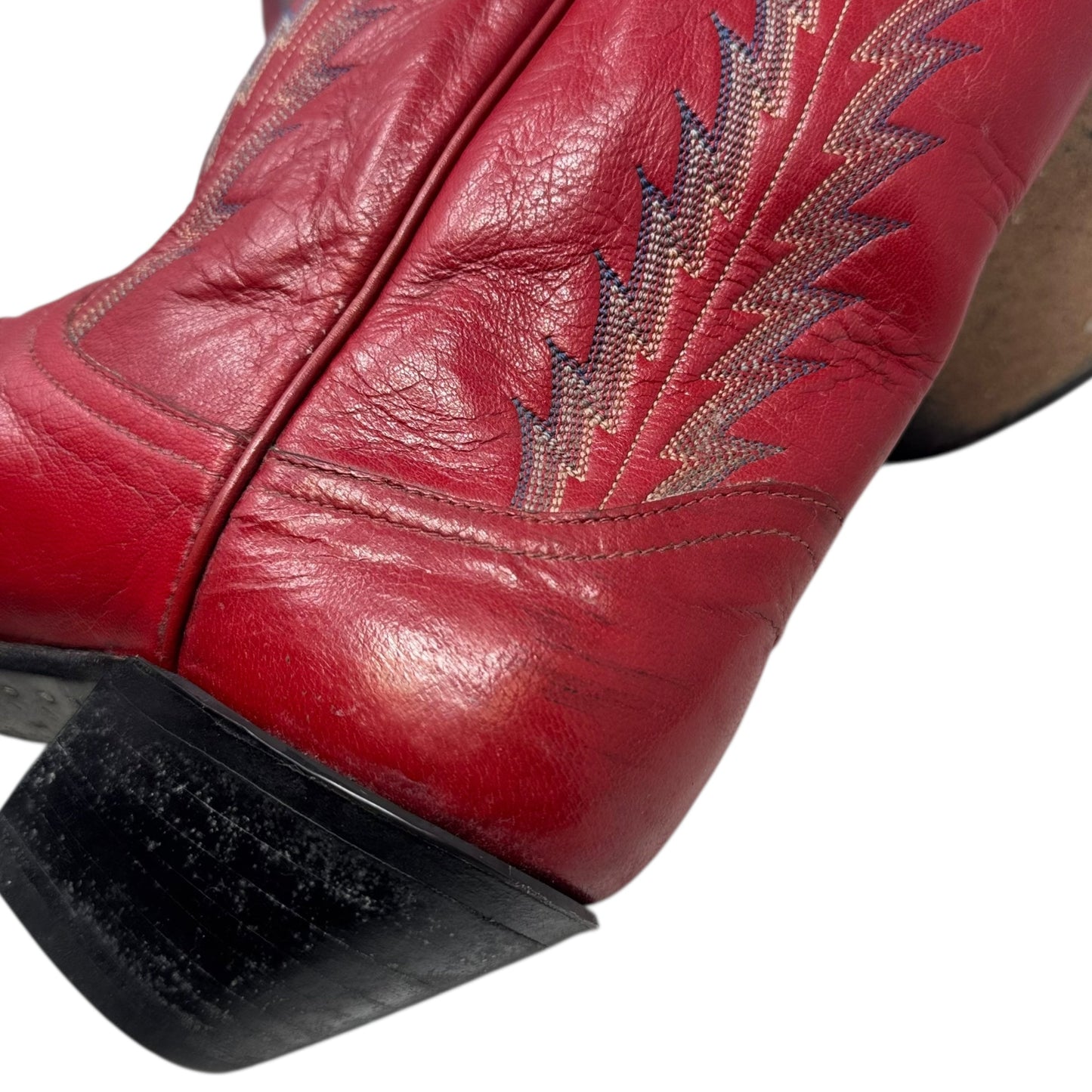Vintage Embroidered Boots Western By Larry Mahan’s In Red, Size: 5