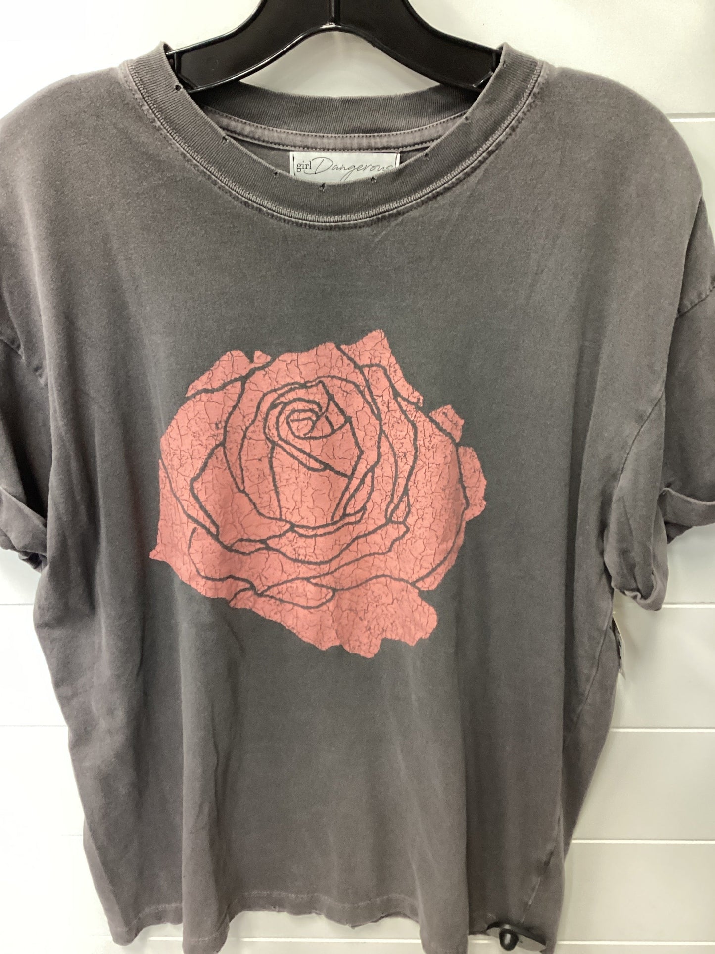 Top Ss By Girl Dangerous In Grey & Orange, Size:S