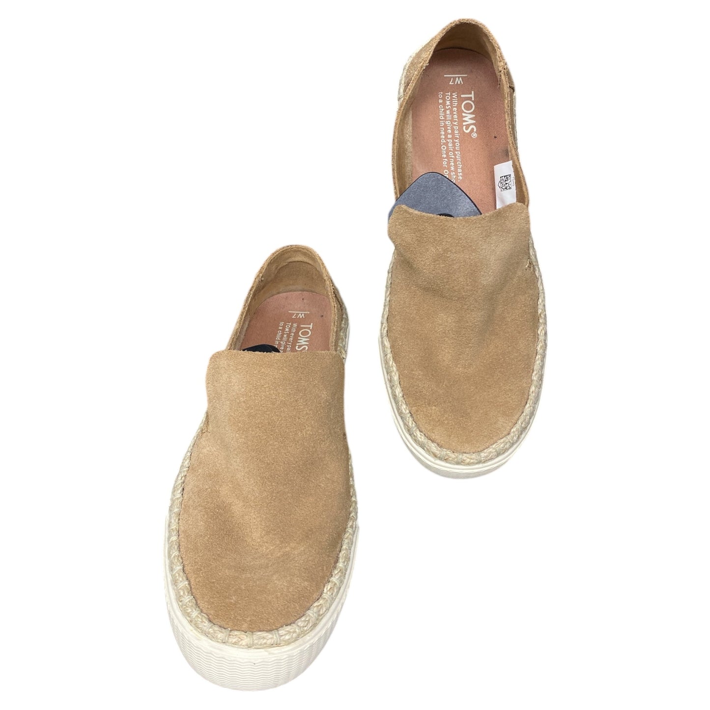 Shoes Flats By Toms In Brown, Size:7