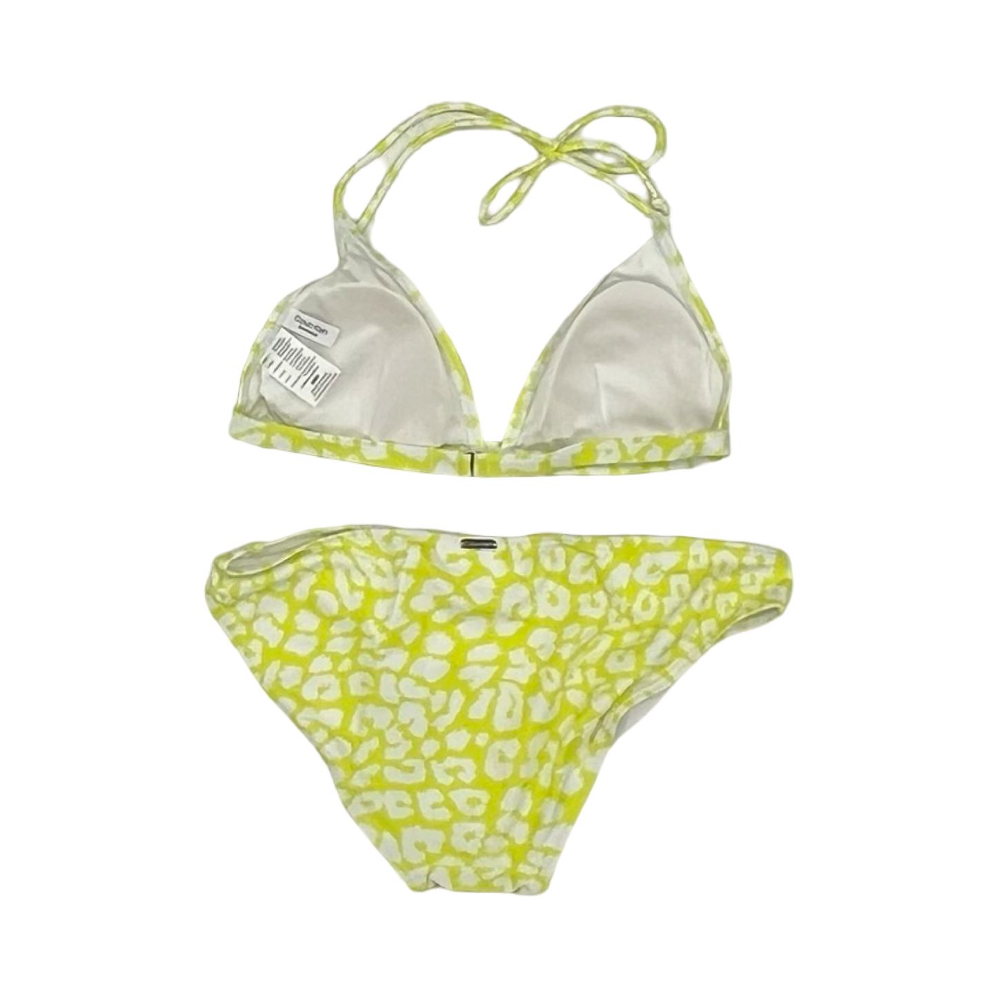 Swimsuit 2Pc By Calvin Klein In White & Yellow, Size:M