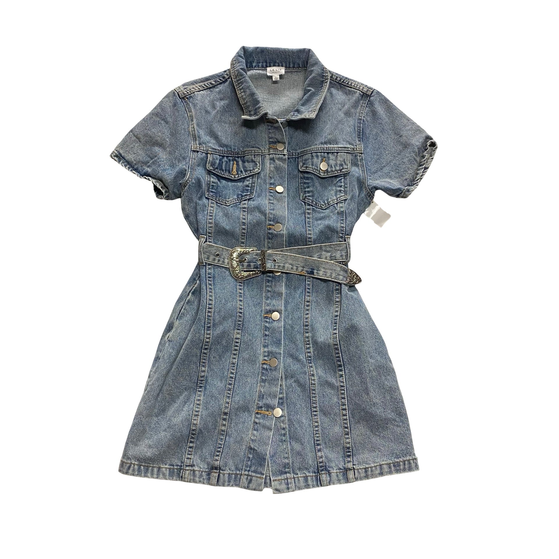 Dress Casual Short By Le Lis In Blue Denim, Size:L