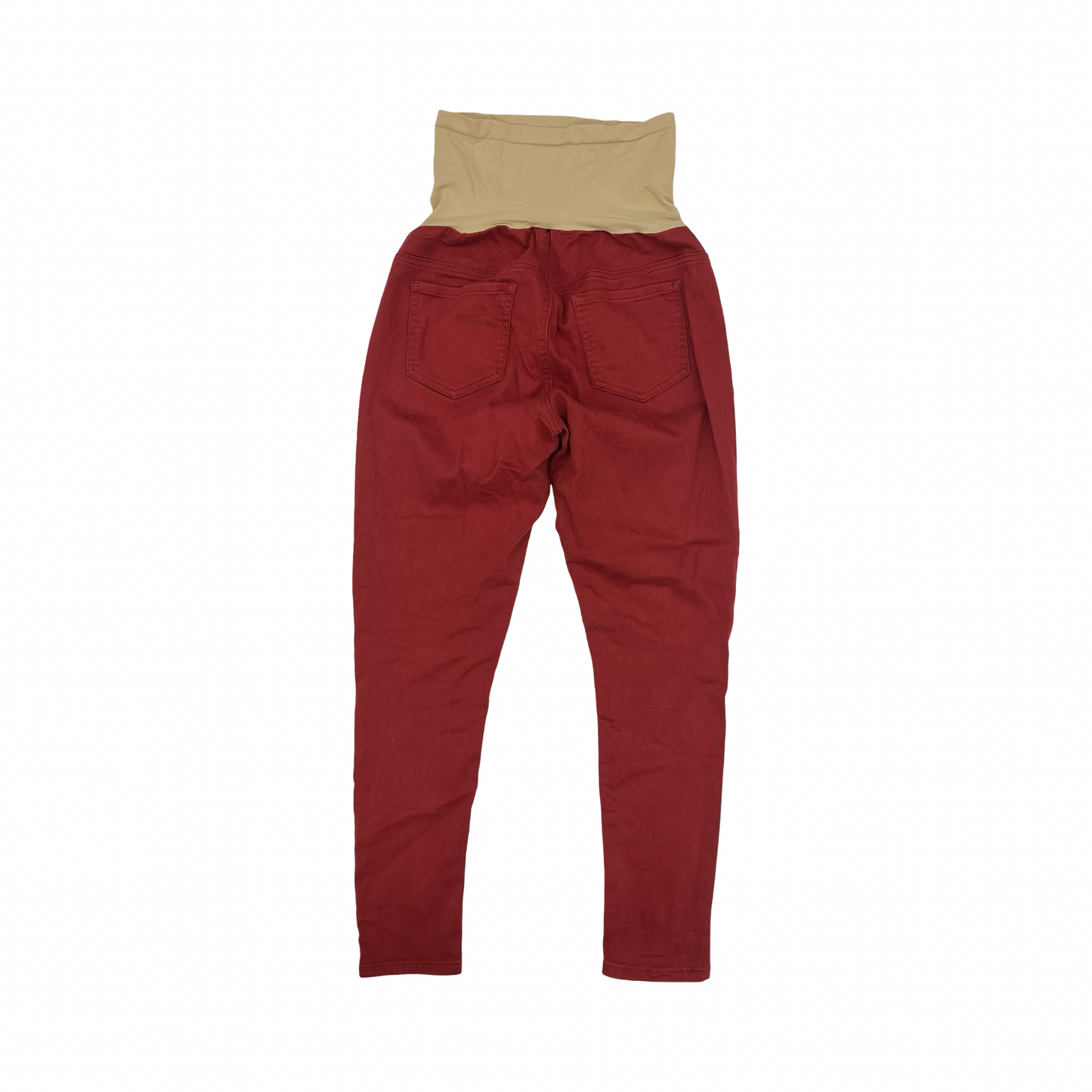 Mat Jeans By Motherhood In Red Denim, Size:L