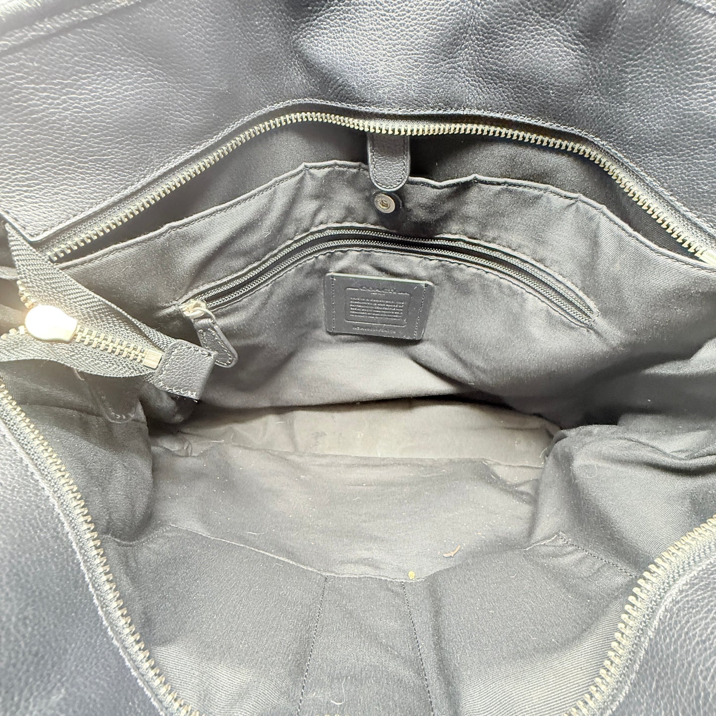 Perry Leather Business Tote Designer By Coach, Size: Large