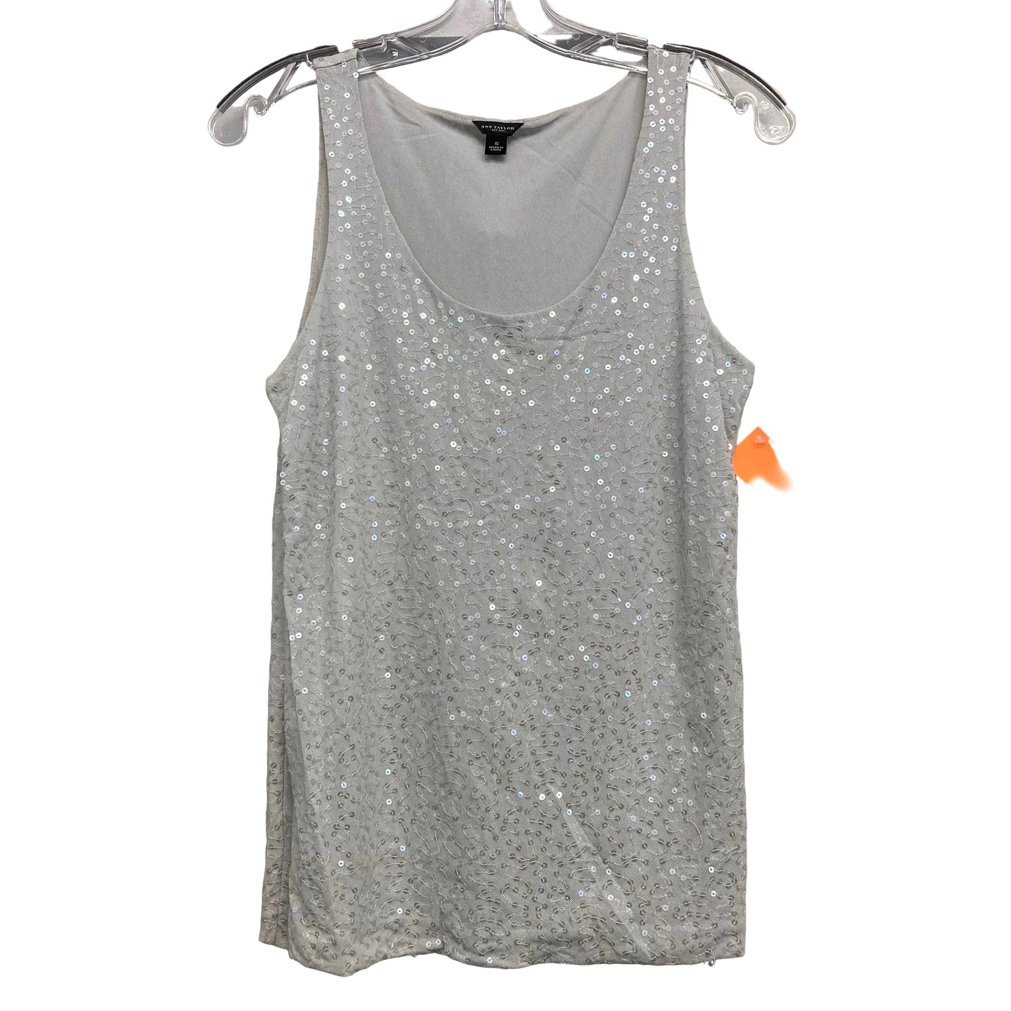 Top Sleeveless By Ann Taylor In Silver, Size:S