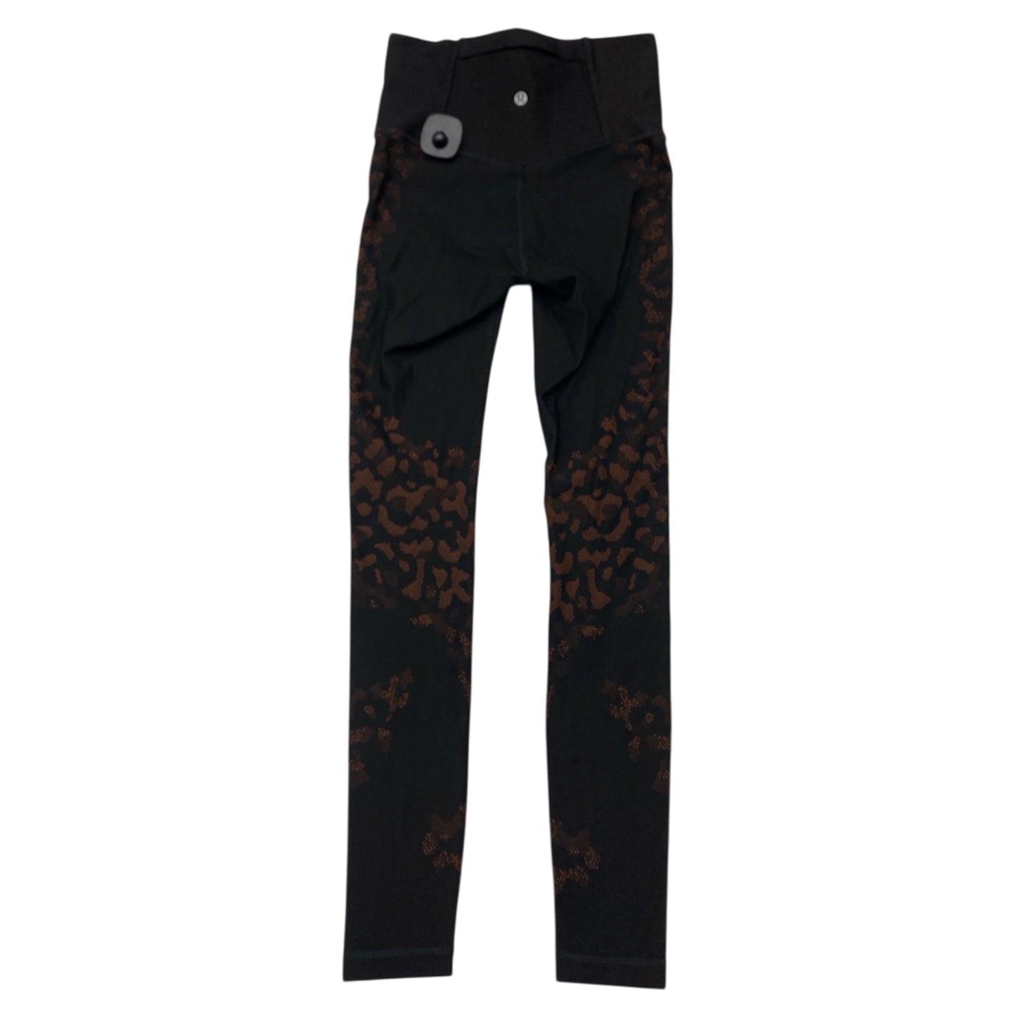 Athletic Leggings By Lululemon In Black & Orange, Size:6