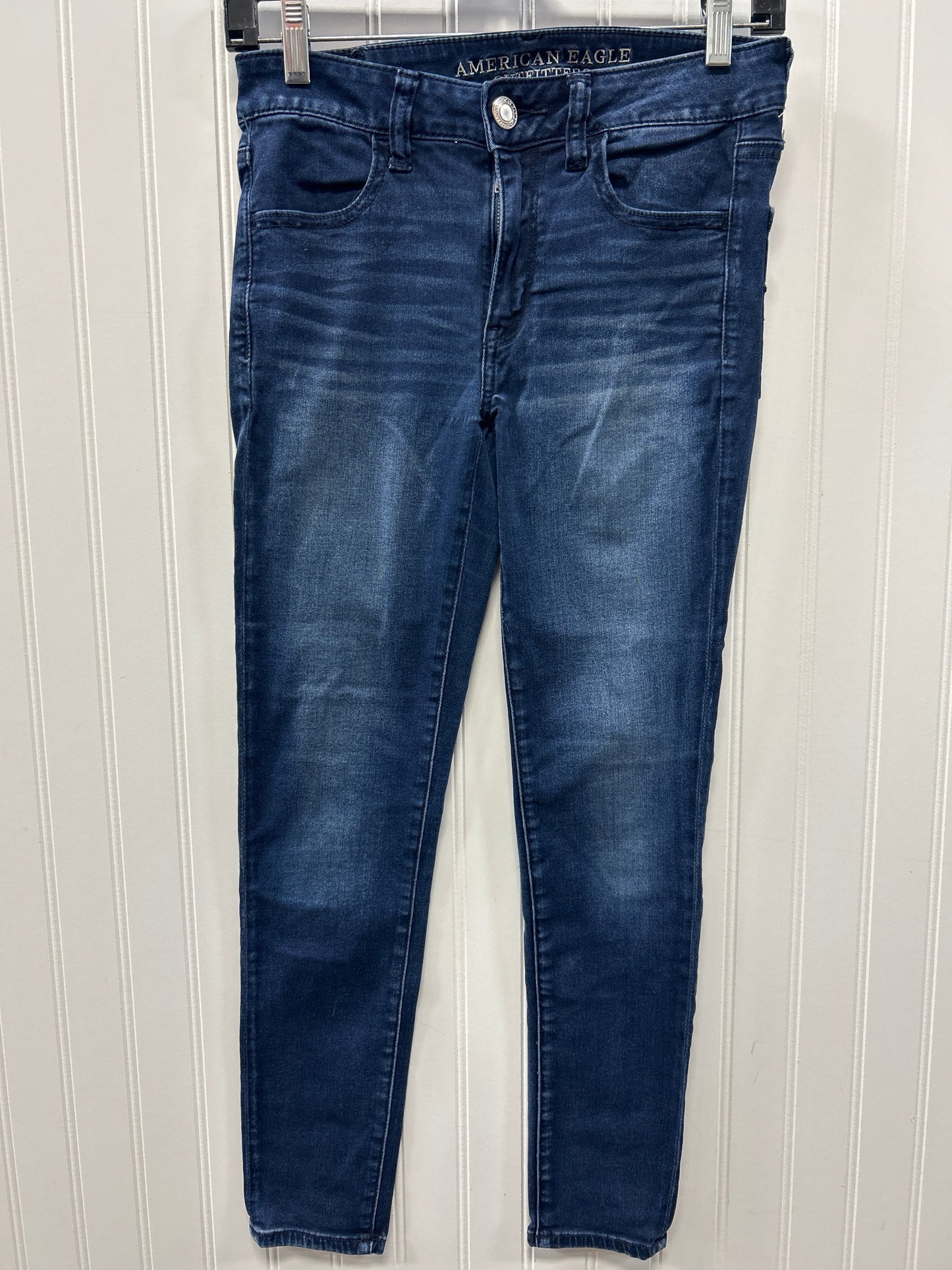 Jeans Skinny By American Eagle In Blue Denim, Size:6