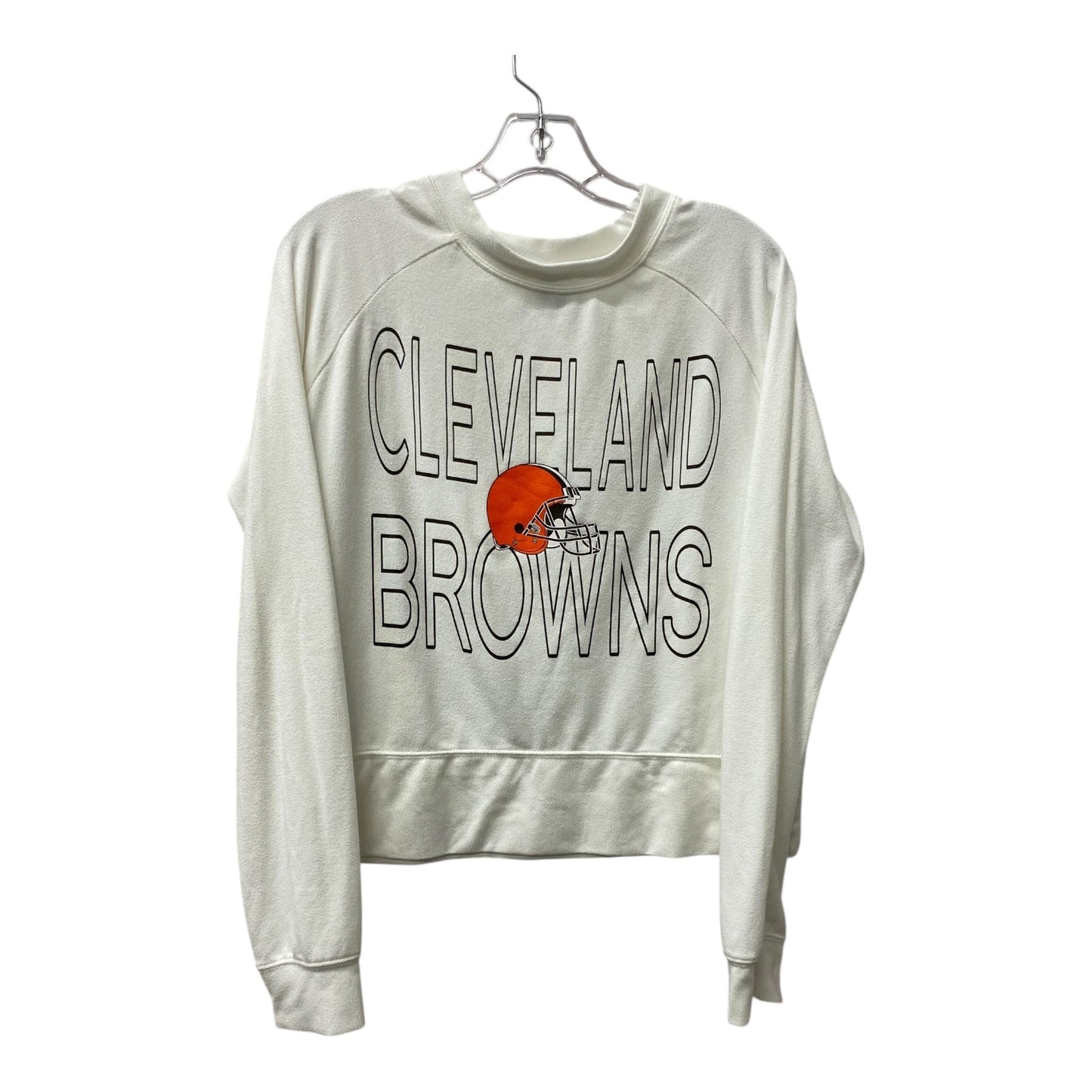 Athletic Top Ls Crewneck By Nfl In Ivory, Size:M
