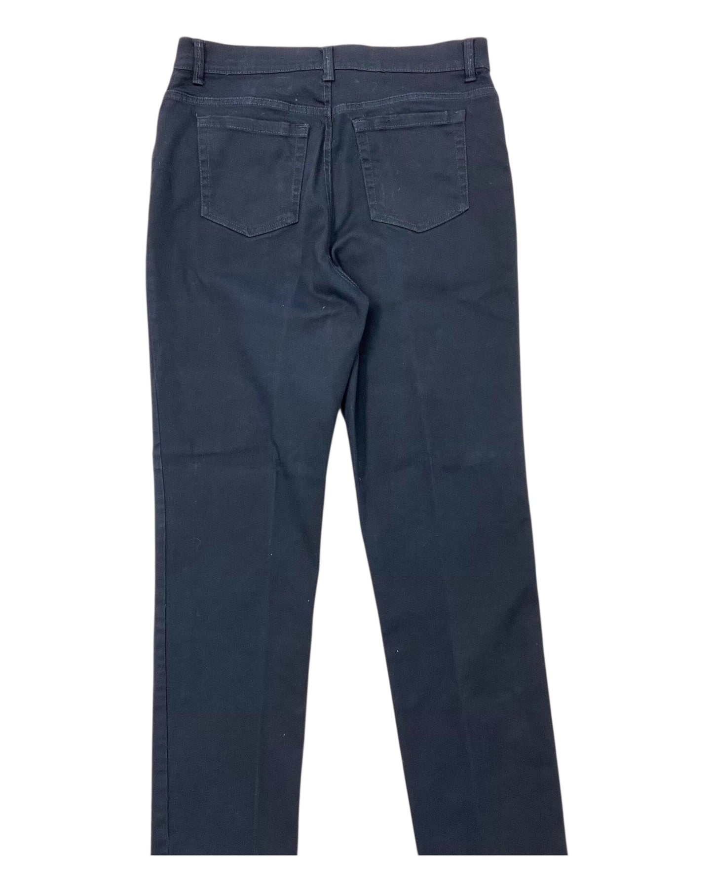 Jeans Straight By Gloria Vanderbilt In Black Denim, Size:12